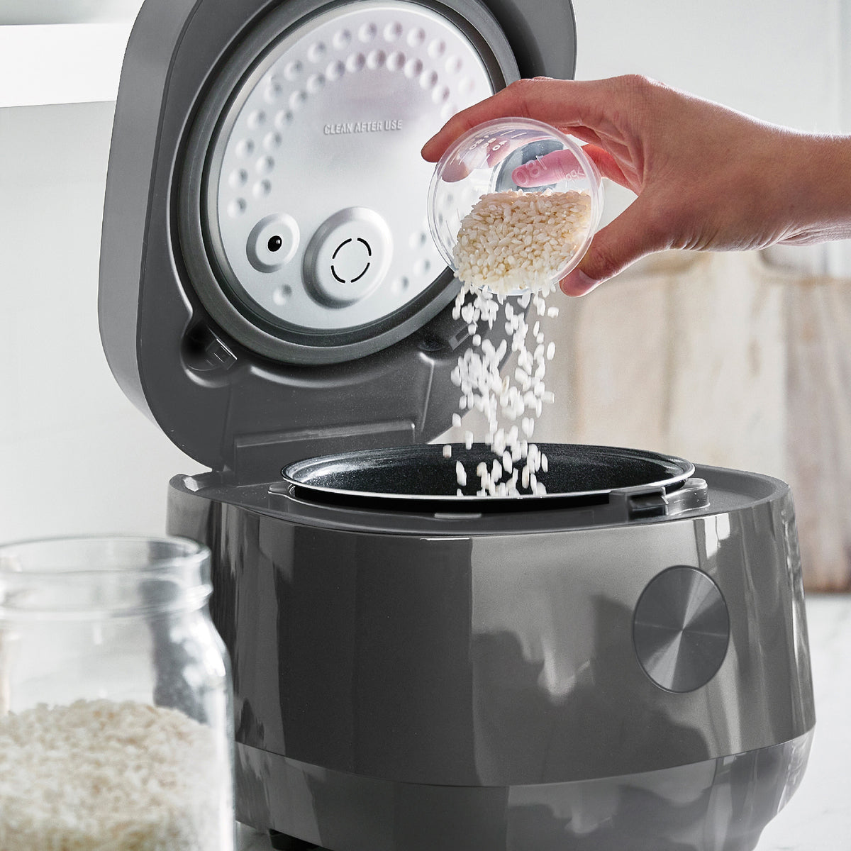 Bistro 8-Cup Low Carb Rice Cooker with Graphite Coating - Perfect for Keto Diet & Healthy Meal Prep at Home