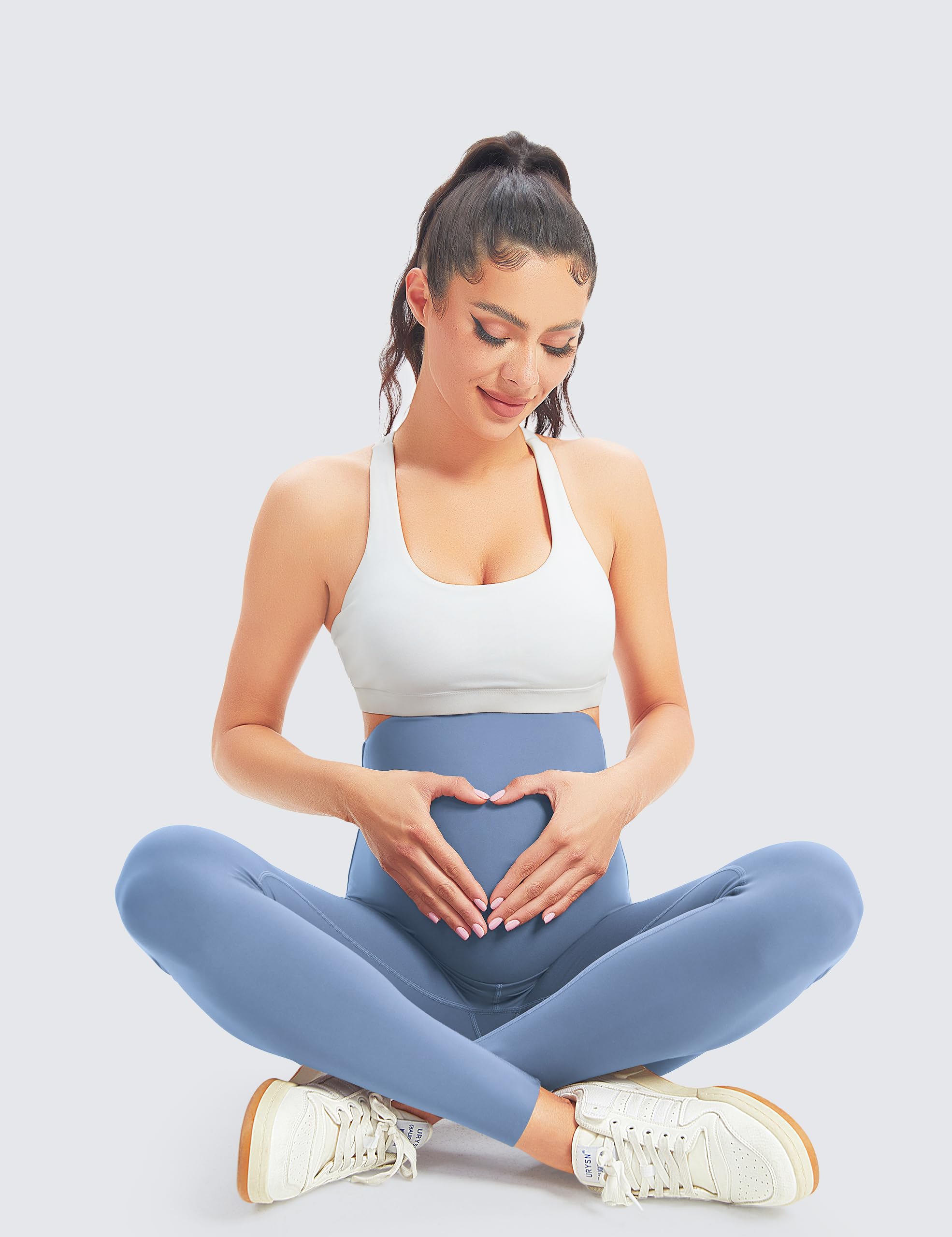 BONVIGOR Women's Maternity Leggings - Over The Belly Bump Pregnancy Yoga Pants for Workout, Running & Active Wear - Soft Full Length Stretchy Workout Leggings for Comfortable Maternity Fitness & Daily Use