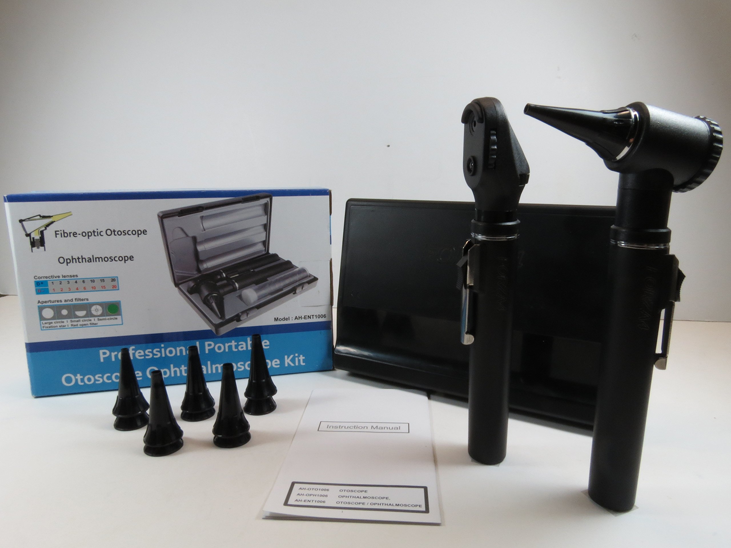 Professional Veterinary Diagnostic Kit - Fiber Optic Ophthalmoscope & Otoscope Set for Small Animal Eye & Ear Exams | Perfect for Vet Clinics, Animal Hospitals & Home Pet Care