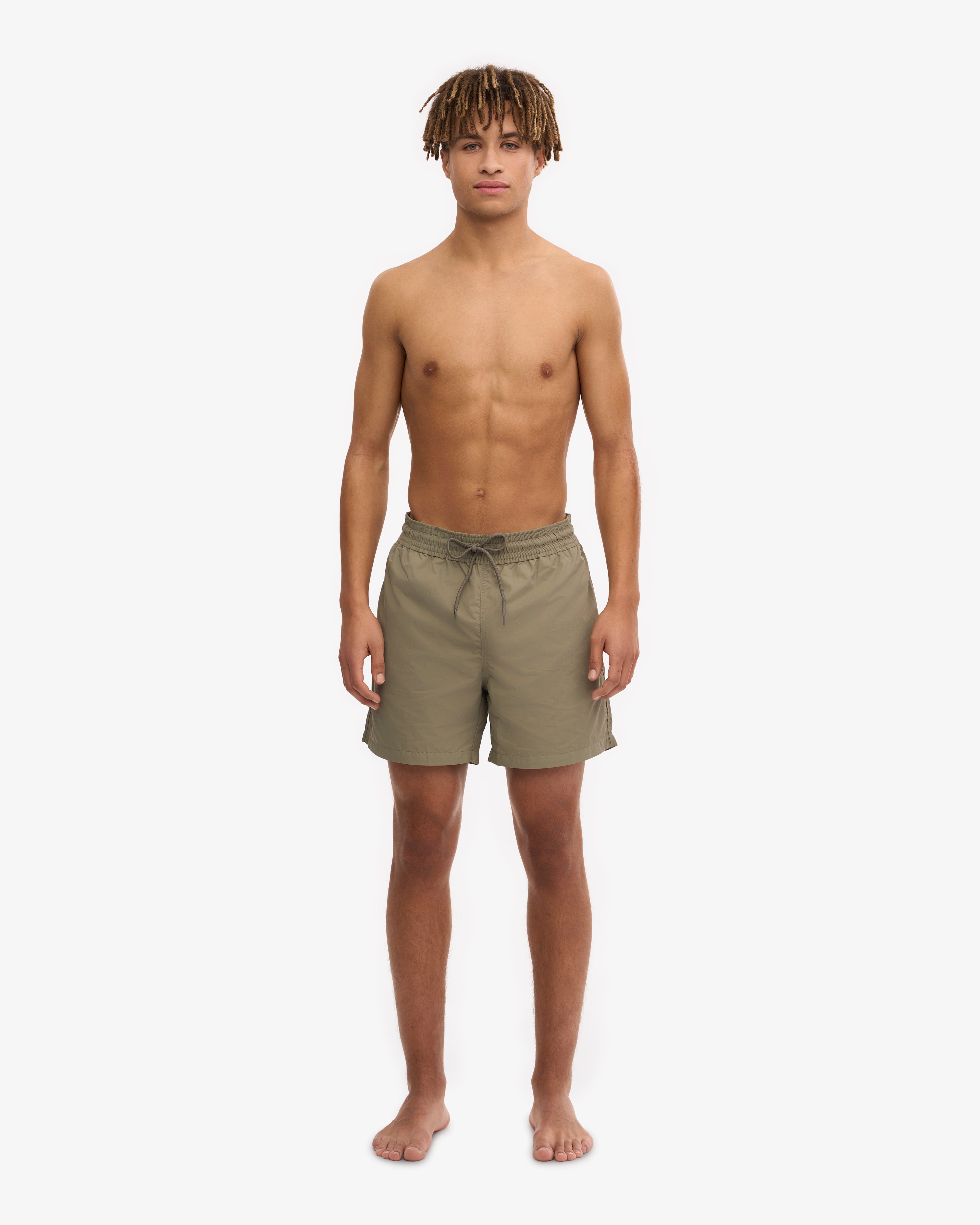 Classic Men's Swim Shorts - Quick Dry, Comfortable & Stylish Dusty Olive Color for Beach, Pool & Summer Vacations