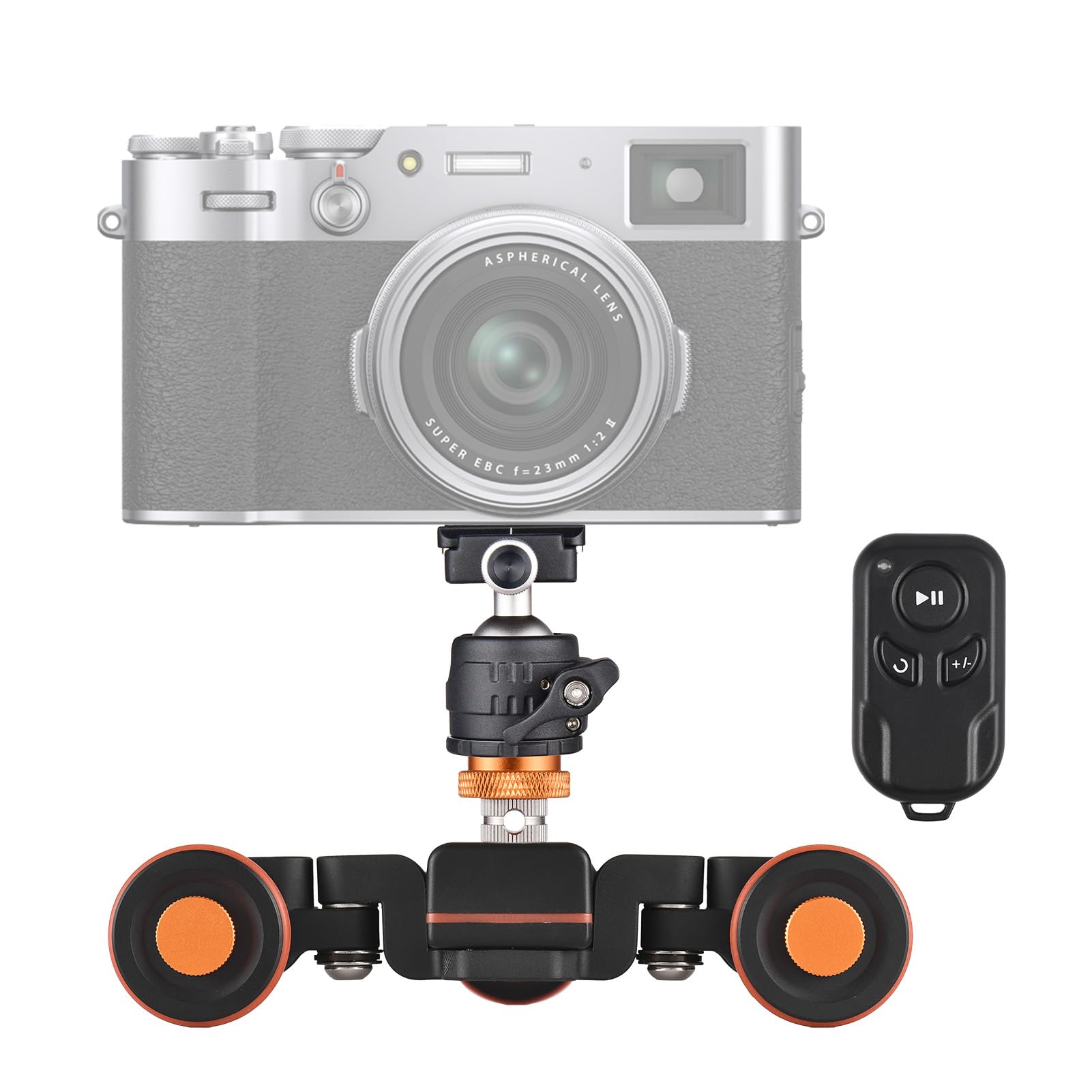 Andoer Motorized Camera Dolly with Ballhead & Phone Mount - 3-Speed Remote Control Slider for DSLR, iPhone, Android, GoPro, Insta360 - Perfect for Vlogging, Film Making, Product Photography & TikTok Videos