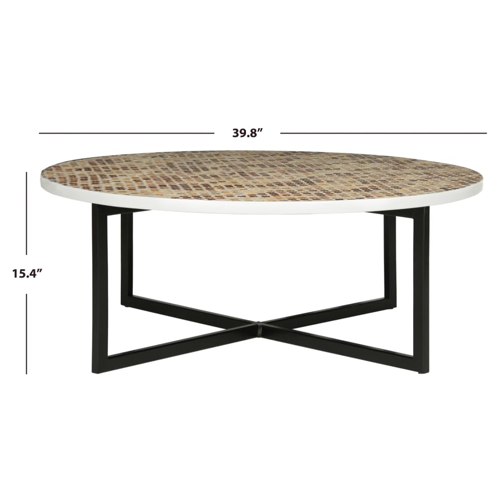 SAFAVIEH Home Collection Cheyenne Blue & White Coffee Table - Stylish Living Room Furniture for Modern Home Decor & Cozy Gatherings