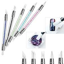 5Pcs Silicone Nail Art Brushes Set - Silicone Rhinestone & Polish Carving Pen for Professional Nail Design - Perfect for DIY Manicures, Gel Polish Application & Nail Art Decoration