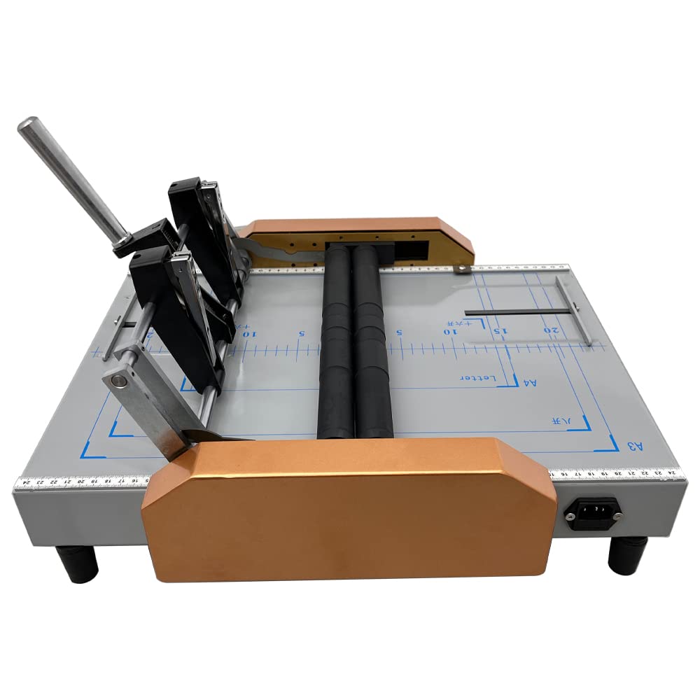 INTBUYING Automatic Booklet Binding Machine - Heavy Duty Binder Maker with 2 Staplers & Adjustable Side Guides | Perfect for Office Documents, School Projects, and Professional Booklet Making