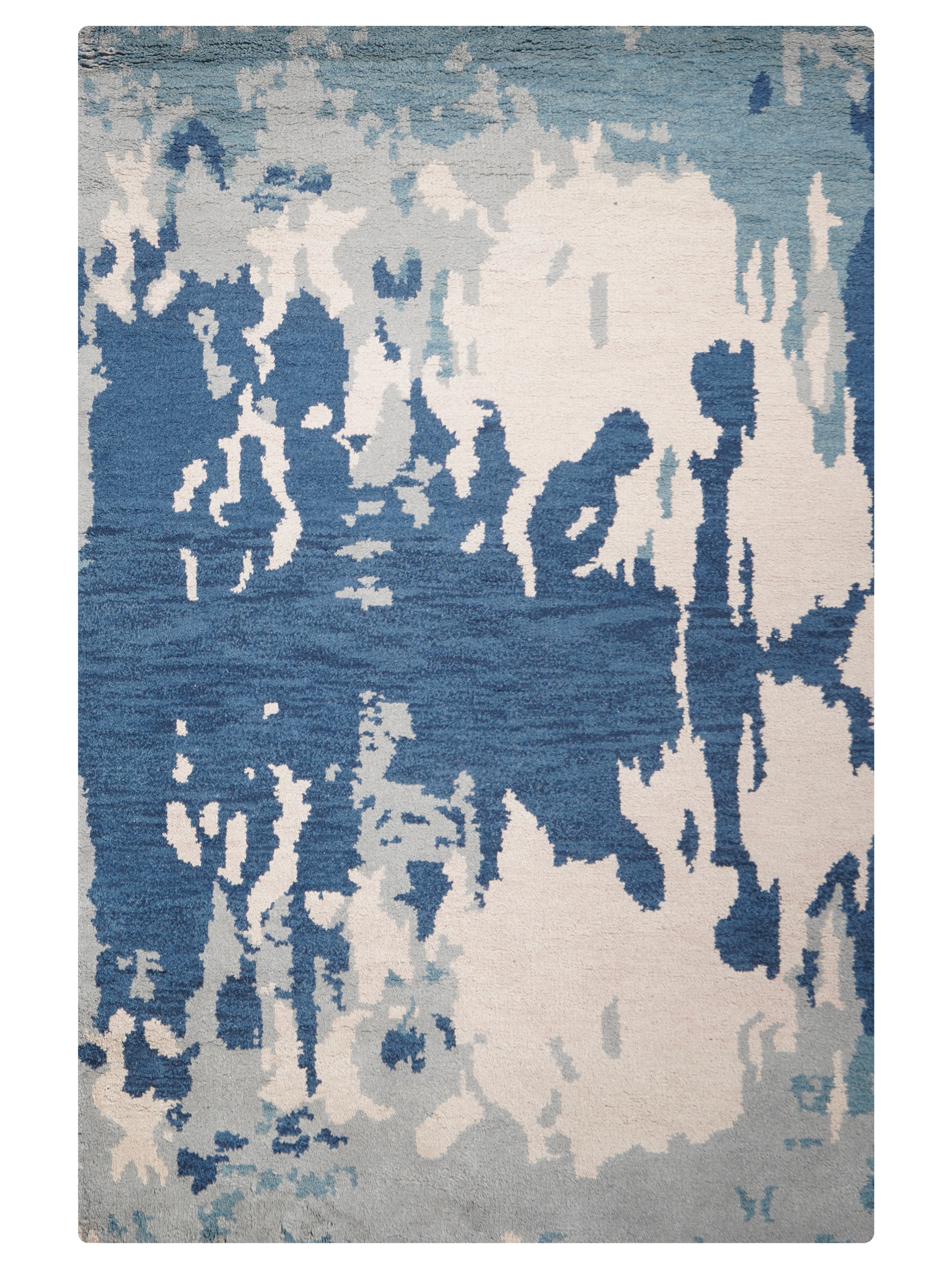 Prismatic Hand Knotted Wool Rug - Bohemian Style Area Rug for Living Room, Bedroom & Nursery - Non-Slip Soft Floor Carpet for Home Decor