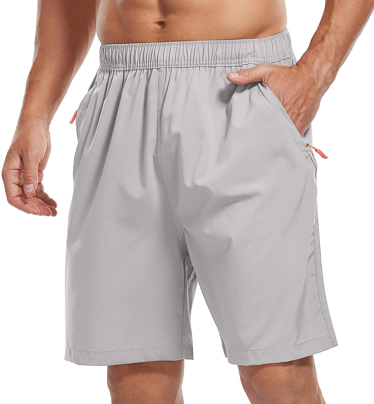 SPOSULEI Men's Quick-Dry Water Resistant Hiking Shorts - Lightweight Athletic Outdoor Shorts with Zipper Pockets for Running, Camping & Travel