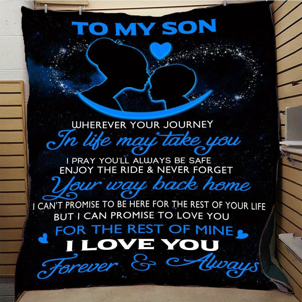 1pc Cozy Flannel Blanket - Soft, Warm & Gentle Throw for Couch, Bed & Sofa - Perfect Gift from Mother to Son - Ideal for Winter Nights, Movie Time & Home Decor