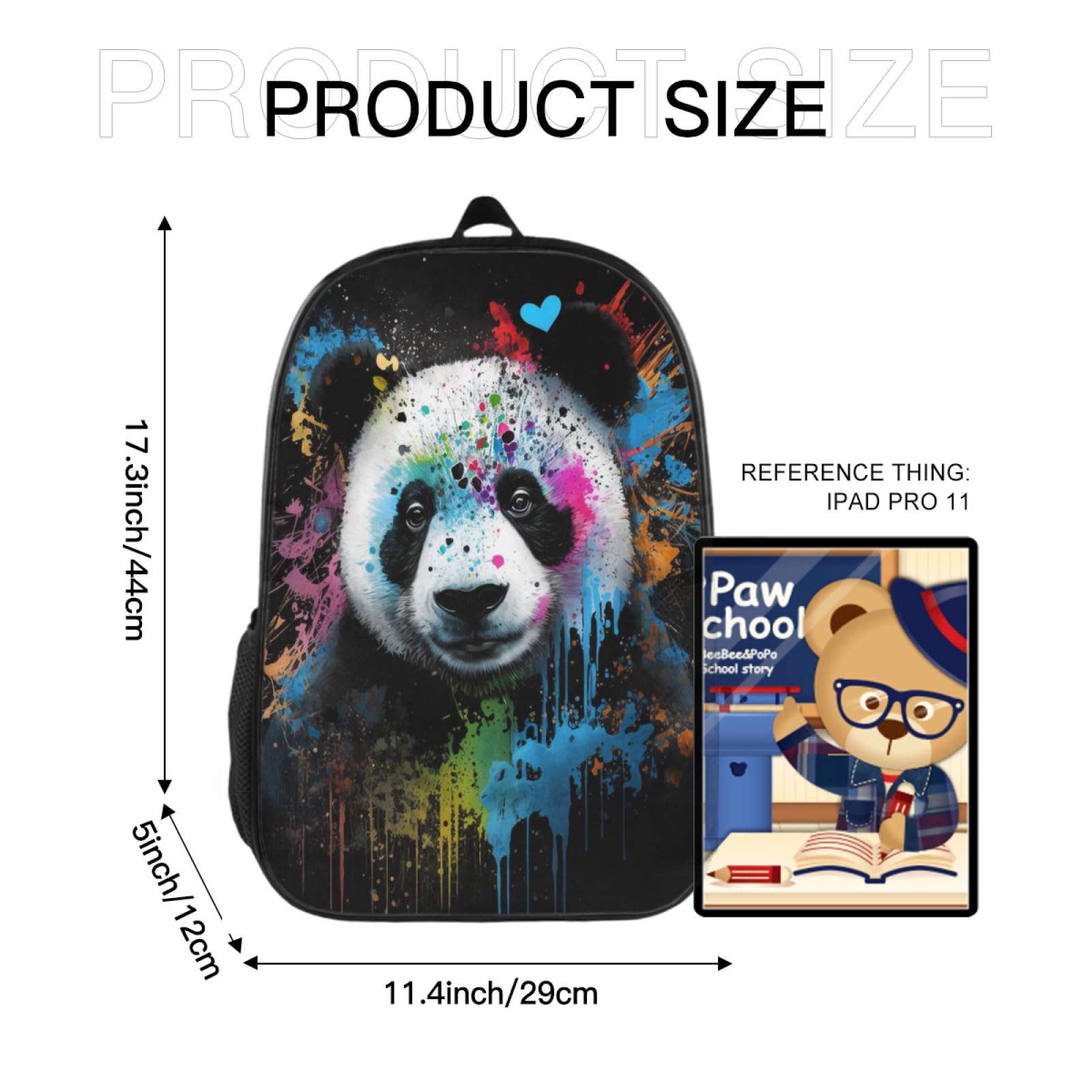 Stylish Panda Backpack for Women & Men - Lightweight Adjustable Travel Backpack with Large Capacity - Perfect for Outdoor Sports, Business Office & College Laptop Bag