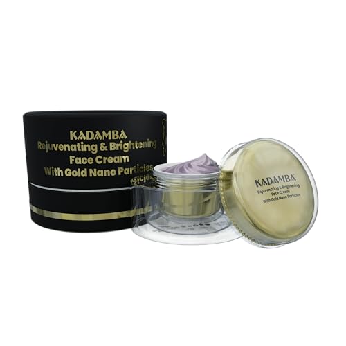 Kadamba Rejuvenating & Brightening Gold Face Cream with Swarna Rasayana & Green Nano Silver Nanoparticles - Anti-Aging Skincare for Glowing Skin at Day & Night