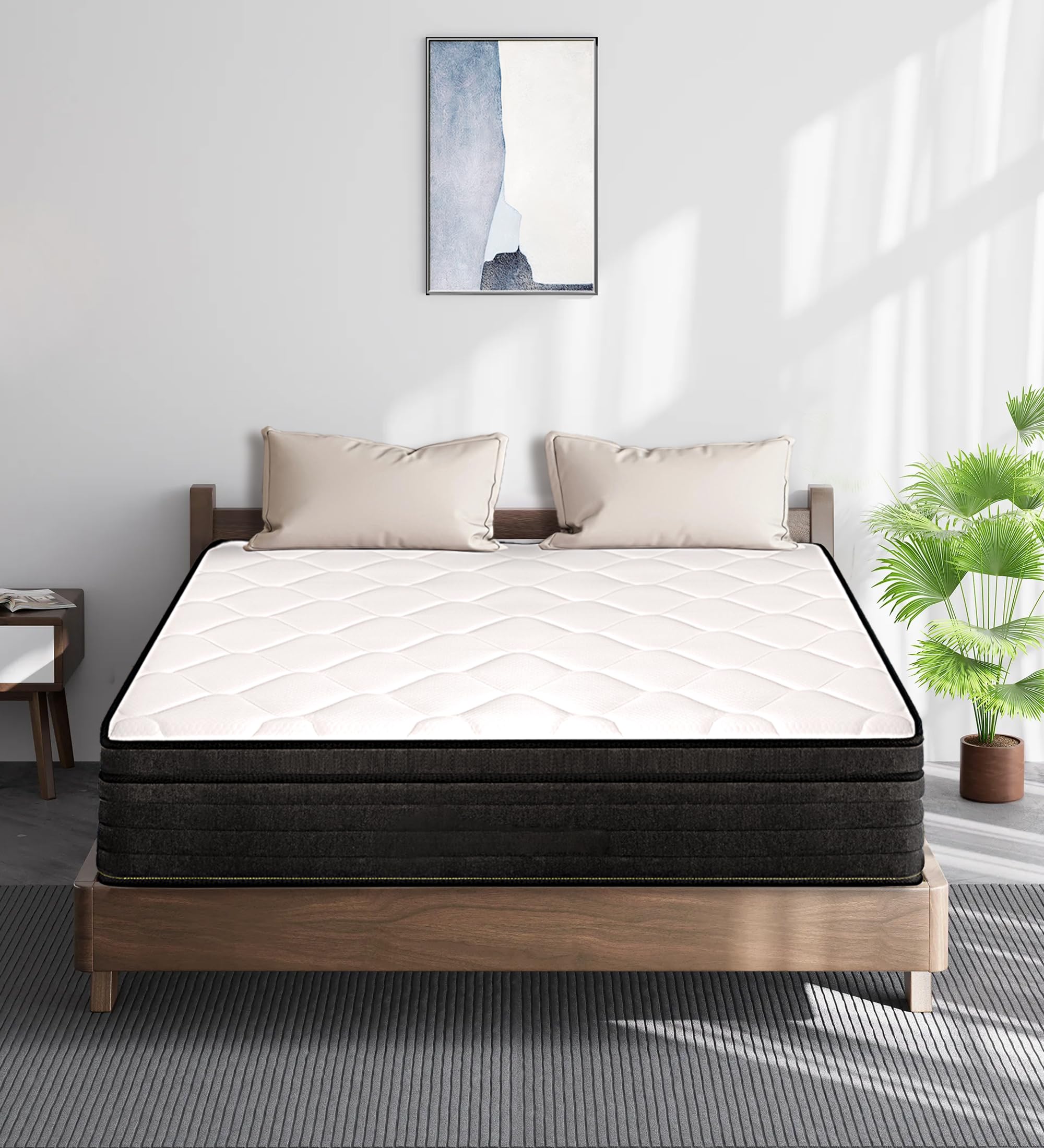 12-inch Full Size Hybrid Mattress in a Box - Memory Foam & Pocket Coils for Back Pain Relief, Medium Firm Support, CertiPUR-US Certified - Perfect for Guest Rooms, Dorms & Small Bedrooms