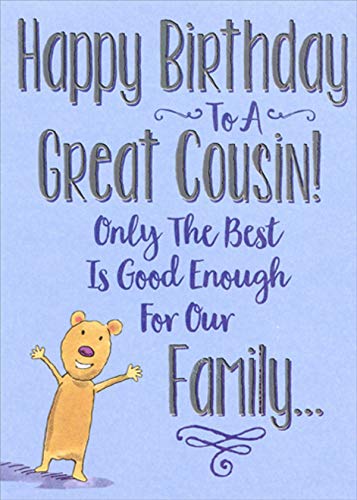 Premium Designer Birthday Card for Cousin - Elegant & Thoughtful Greeting Card - Perfect for Birthdays, Family Celebrations & Special Occasions