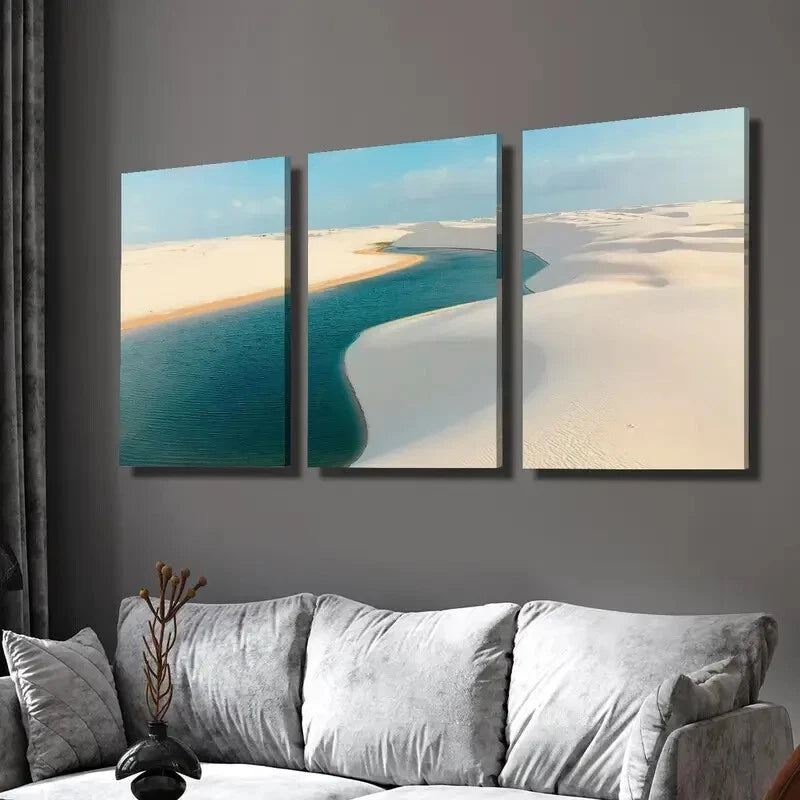 3-Piece Brazil's Atlantic Wall Art Set - Framed Canvas 40x60cm (16x24 Inches) - High Quality Print - 100% Australian Made - Ready to Hang - Perfect for Living Room, Bedroom & Office Decor