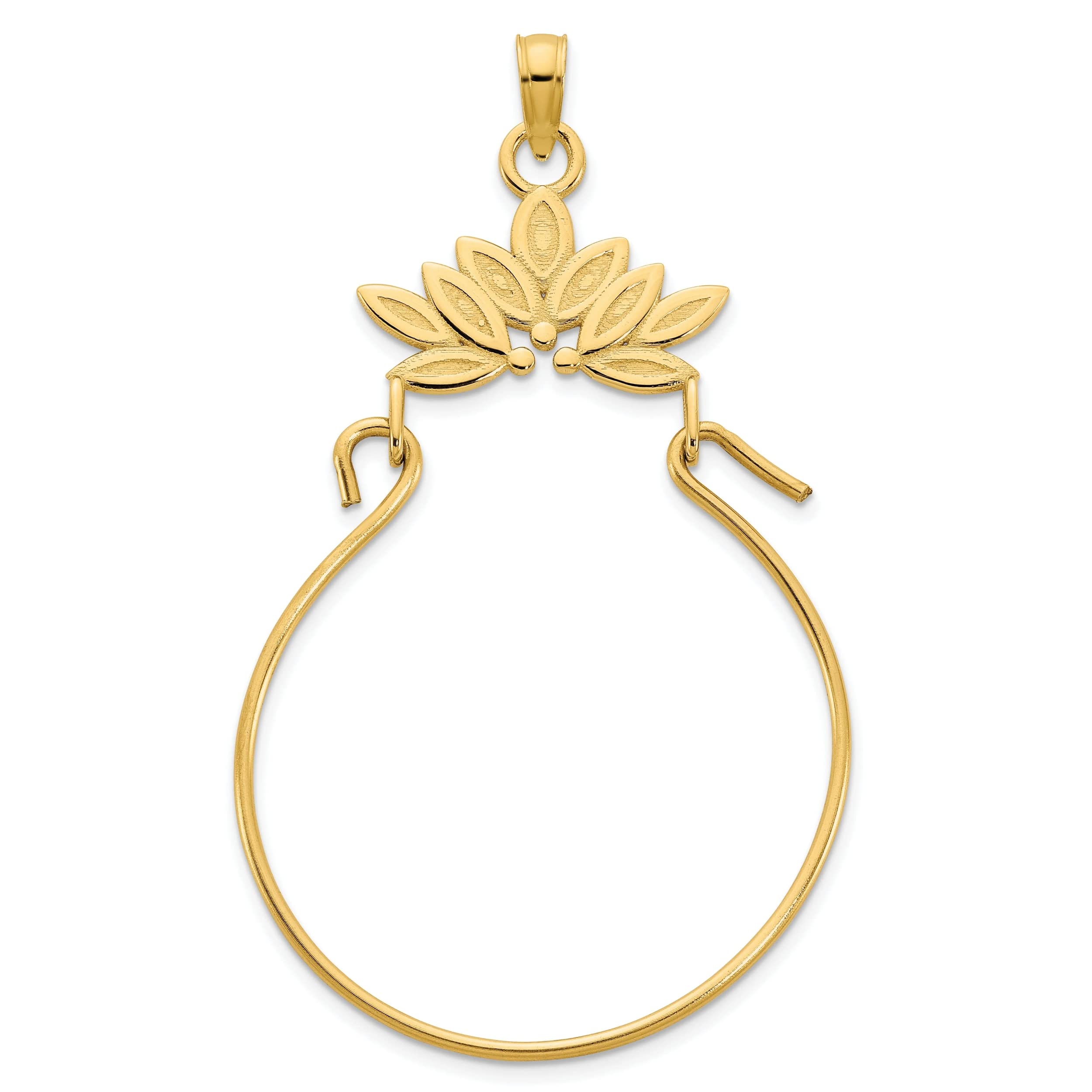 14k Yellow Gold Leaf Charm Pendant - Elegant Polished Finish Jewelry for Necklace, Bracelet & Gift Giving