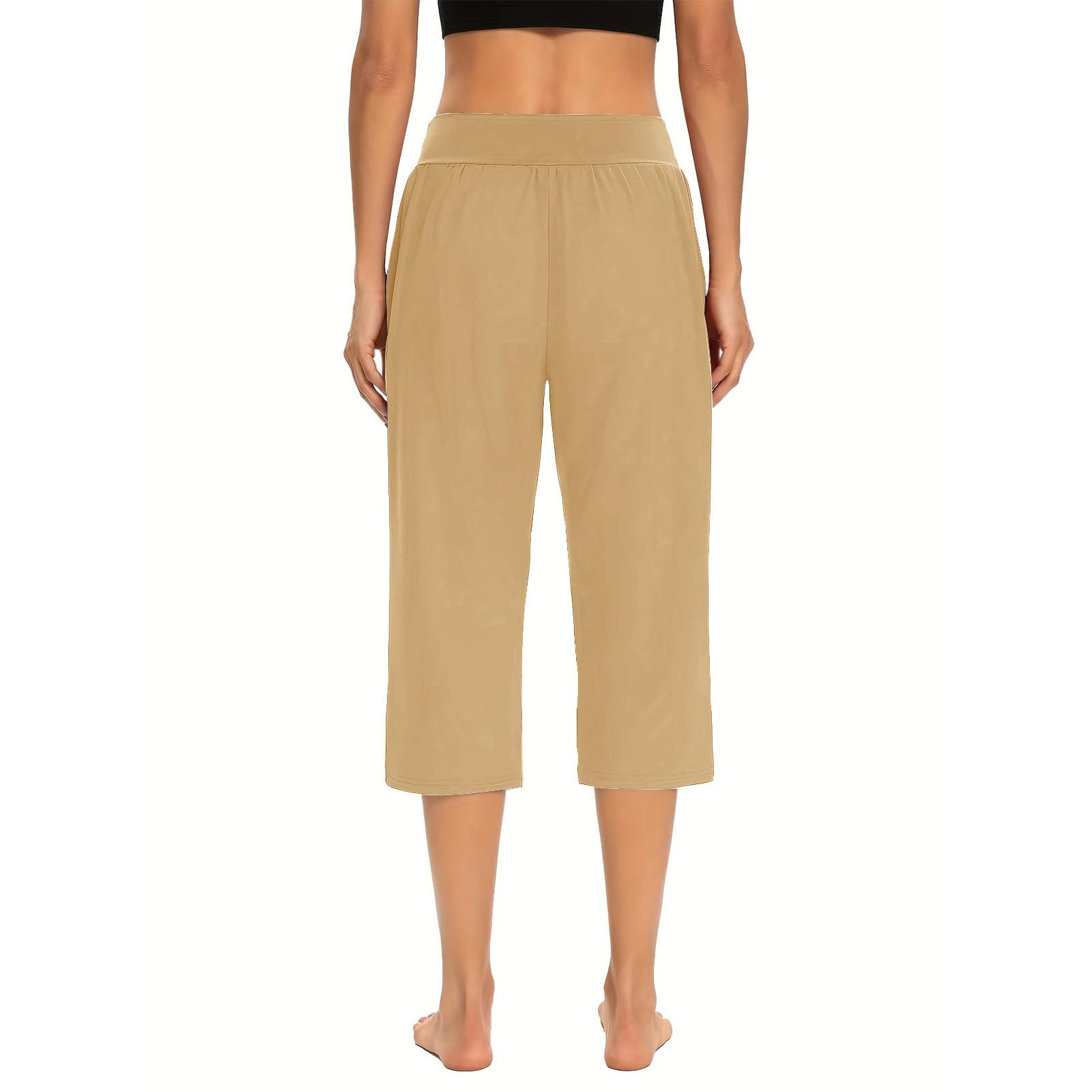 Women's Capri Yoga Pants - Summer Workout Sweatpants with Pockets | Soft Comfy Lounge & Sleep Pajama Pants | Perfect for Yoga, Gym, Running & Relaxing at Home