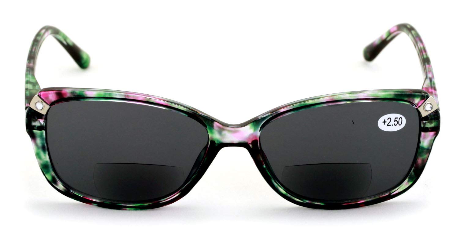 Women's Bifocal Reading Sunglasses - Vintage Cat Eye Reader Glasses for Outdoor Activities, Reading & Driving | UV Protection & Stylish Mosaic Design