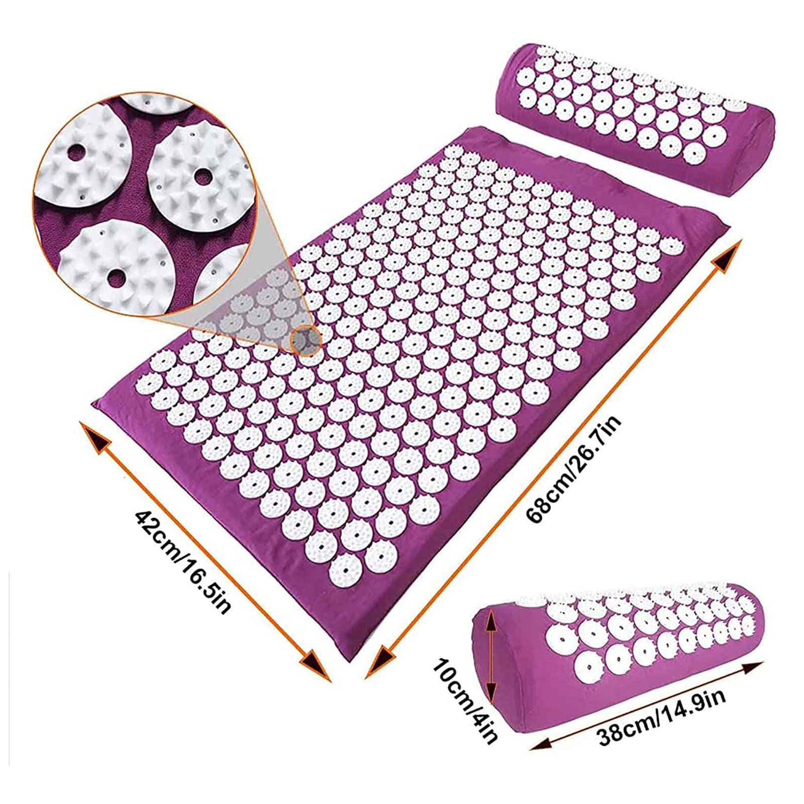 Lotus Acupuncture Mat Set - Acupressure Massage Mat for Feet, Back & Leg Pain Relief | Yoga & Relaxation Spike Mat for Sleeping, Standing & Floor Use | Perfect for Home, Office & Meditation Spaces