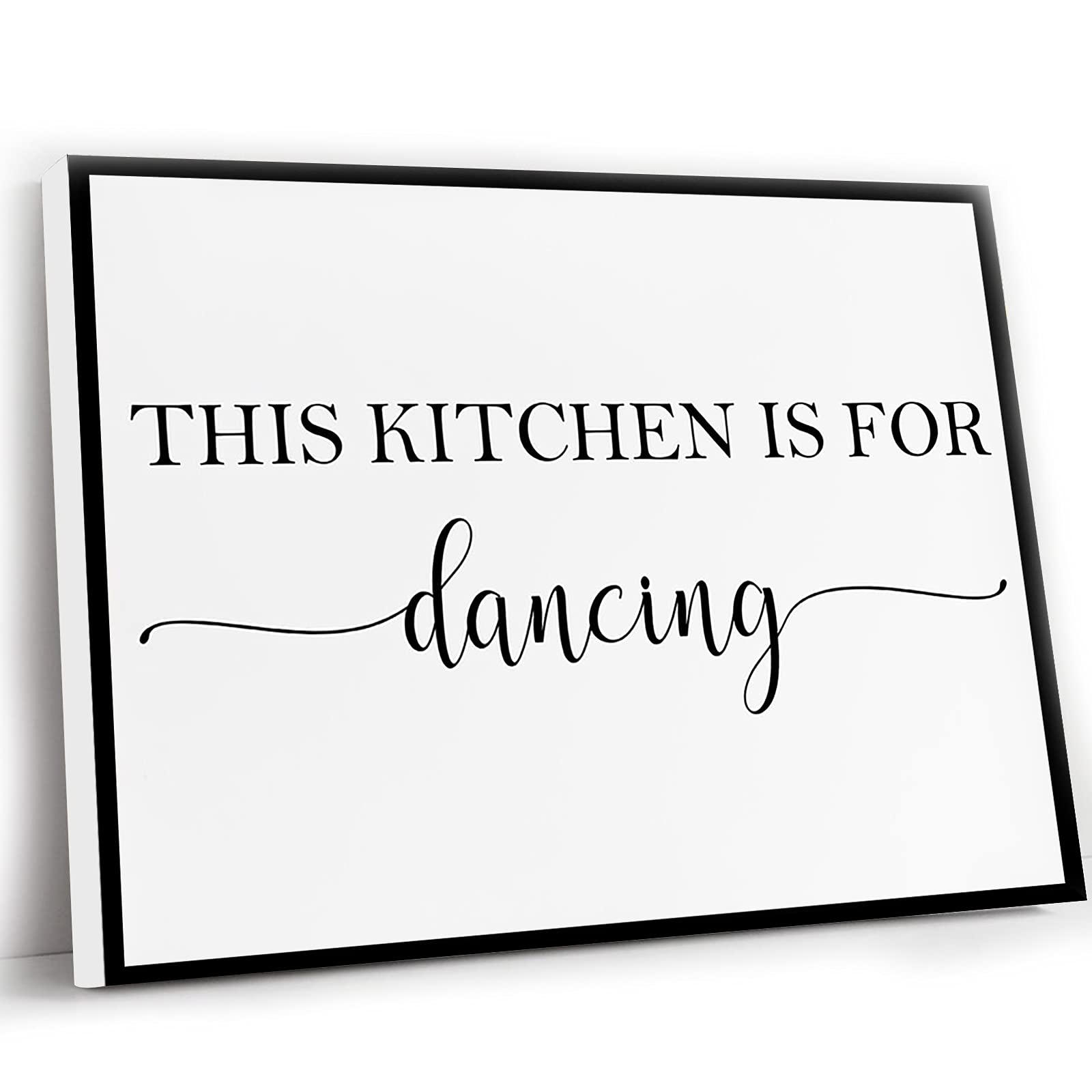 Men's Office Decor - 'This Kitchen Is For Dancing' Framed Wall Art Print (16x24 Inch) - Farmhouse Kitchen & Dining Room Decor - Perfect for Home, Office & Gift Giving
