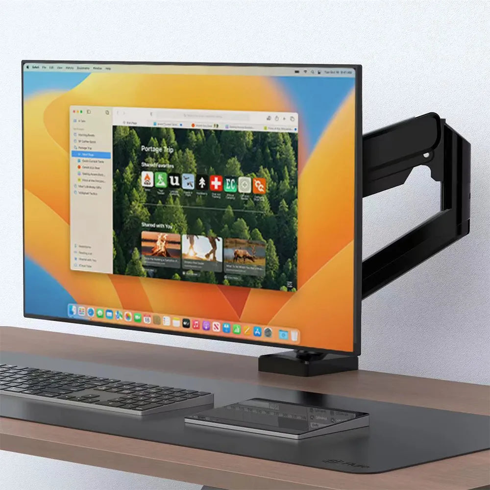 XTFlex S5 Single Monitor Arm - Adjustable VESA Mount for 13-32 inch Screens - Ergonomic Desk Clamp for Home Office & Gaming Setup
