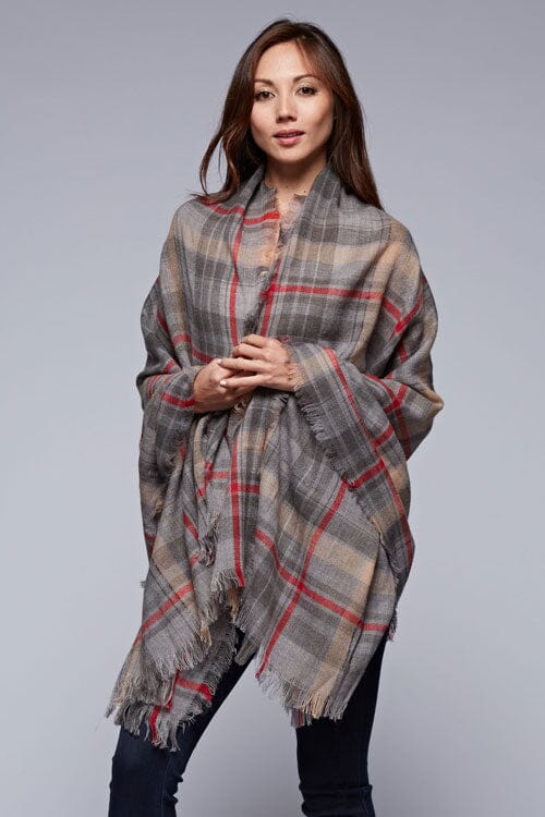 Warm & Soft Cozy Cabin Plaid Scarf for Women - Winter Fashion Accessory for Outdoor Activities, Travel & Cold Weather