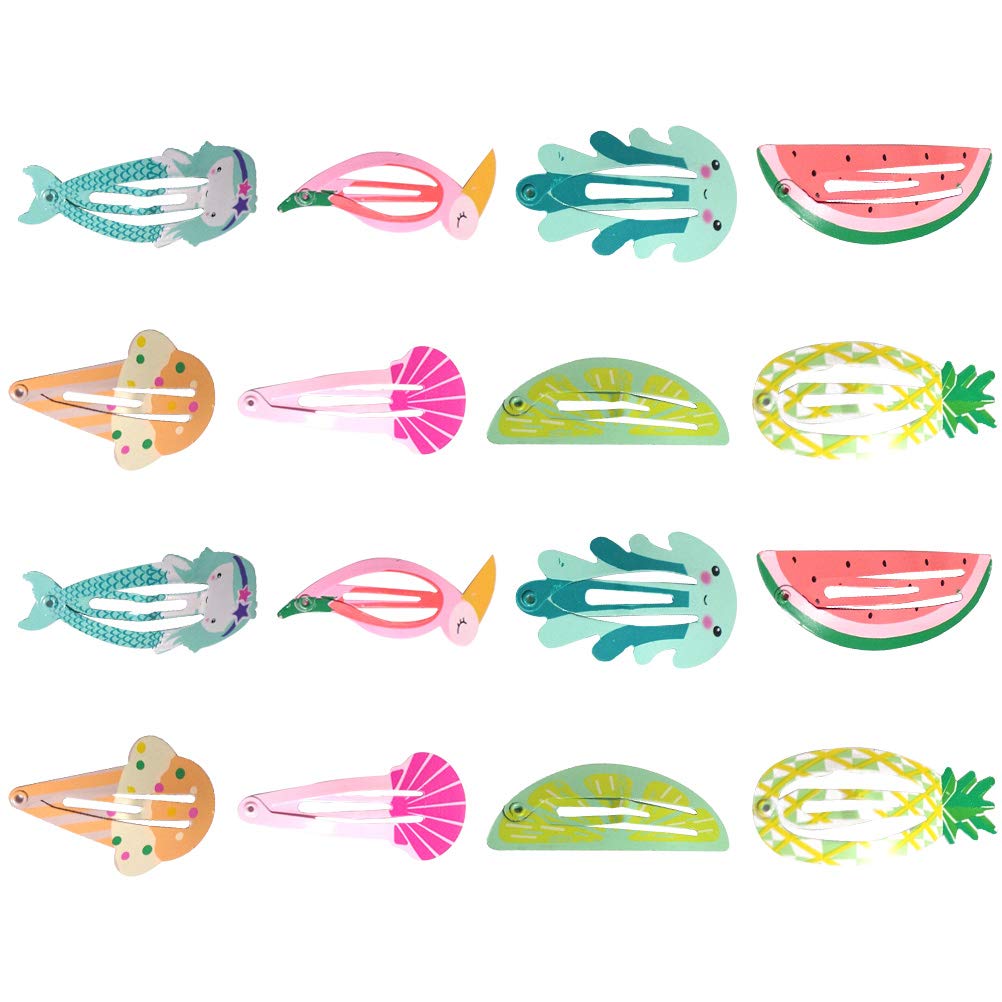 16PCS Cartoon Fruit Hair Clips for Girls - Cute BB Clip Bow Hair Ties, Snap Hairpins for Kids, Party Headbands & Christmas Hair Accessories - Perfect for School, Birthday Parties & Daily Styling