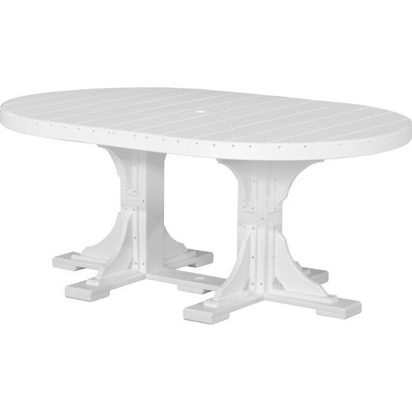 4ft x 6ft Oval Dining Table - Poly Resin Outdoor Patio Table for Garden, Poolside & Backyard Entertaining - Weatherproof & Durable