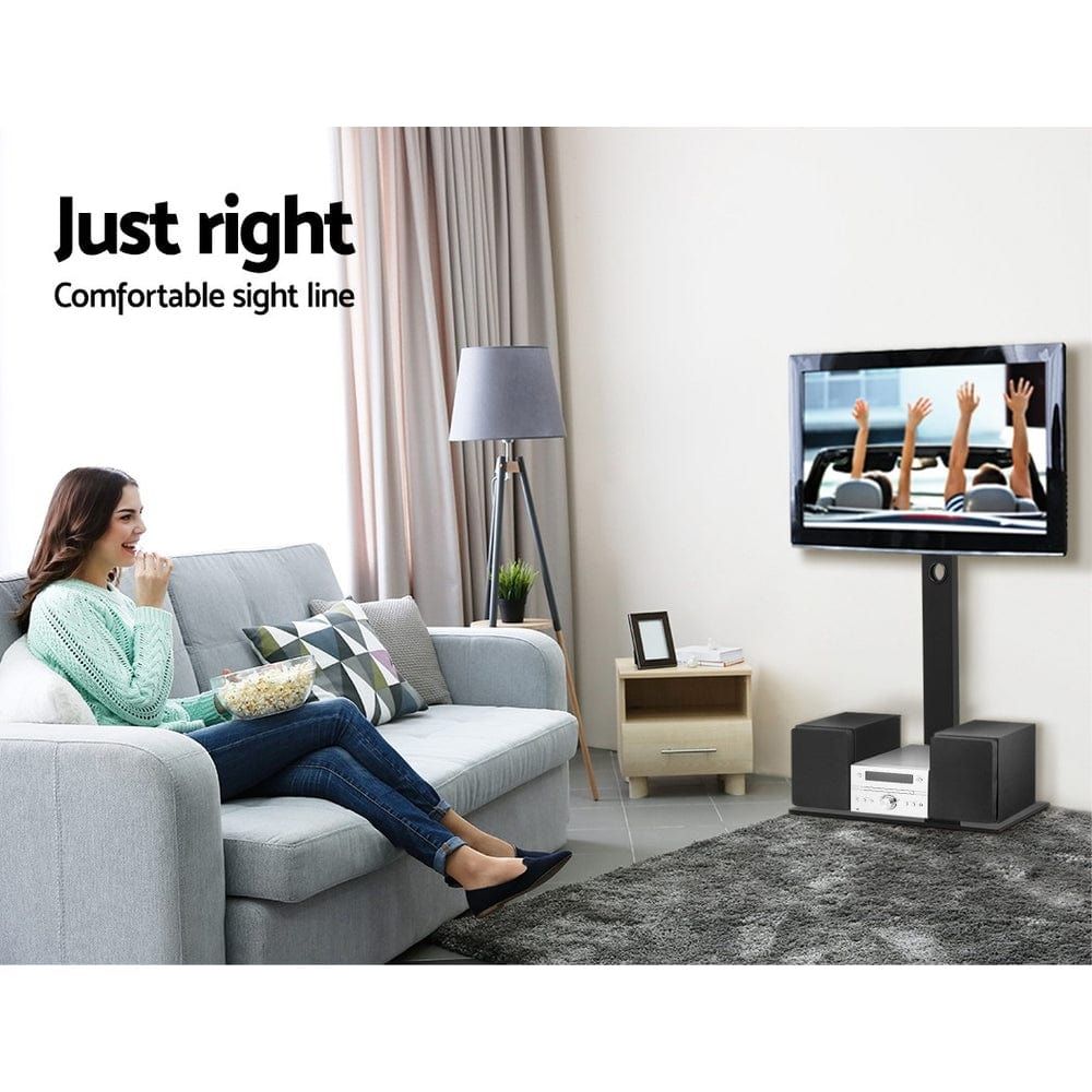 Adjustable TV Floor Stand for 32-70 Inch Screens - Swivel & Height Adjustable TV Mount Bracket - Perfect for Living Room, Bedroom, or Home Theater Setup (Black)