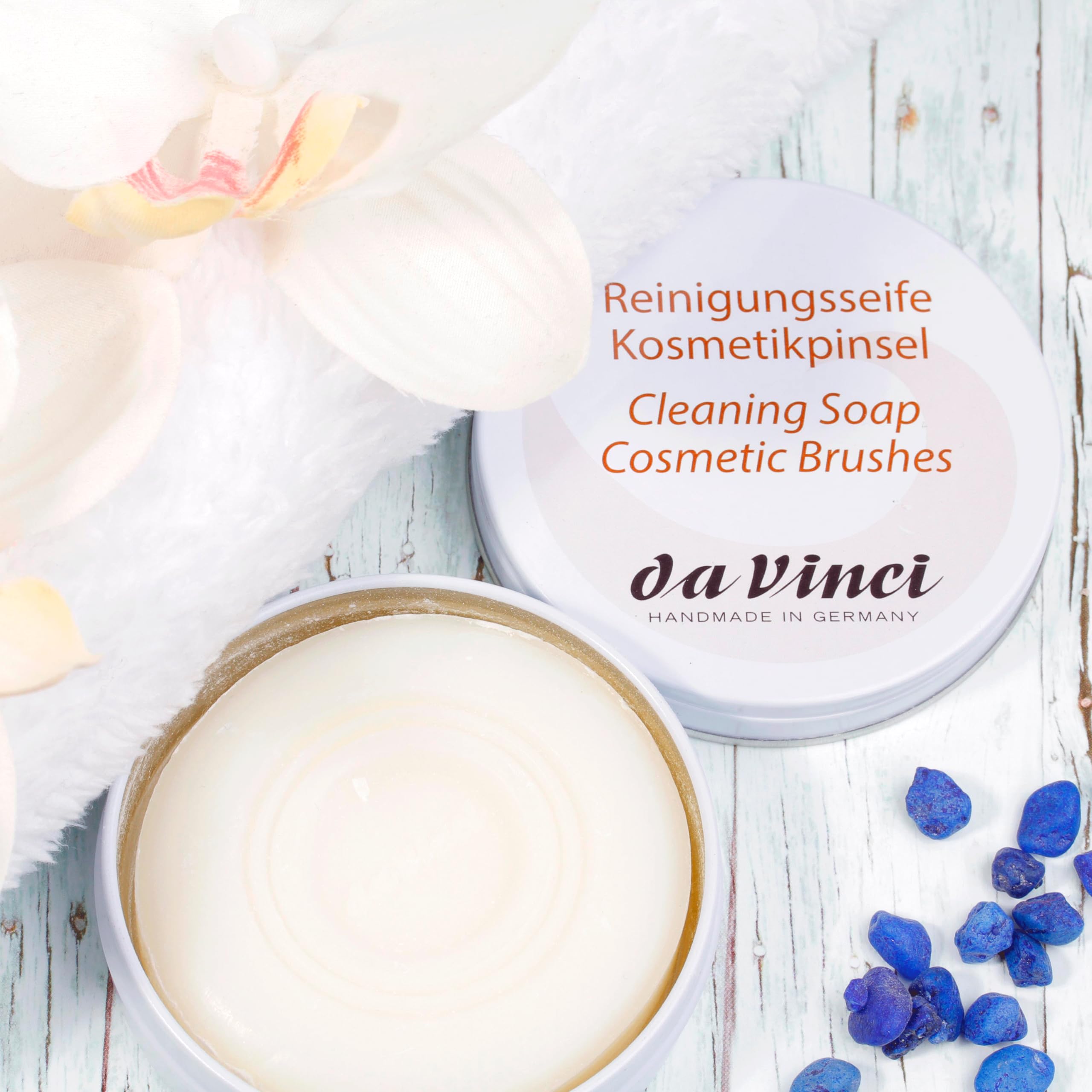Da Vinci Cosmetics Series 4834 Professional Brush Cleaning Soap - 40g Small Size | Gentle Makeup Brush Cleaner for Artists & Beauty Enthusiasts | Perfect for Daily Brush Maintenance & Deep Cleaning