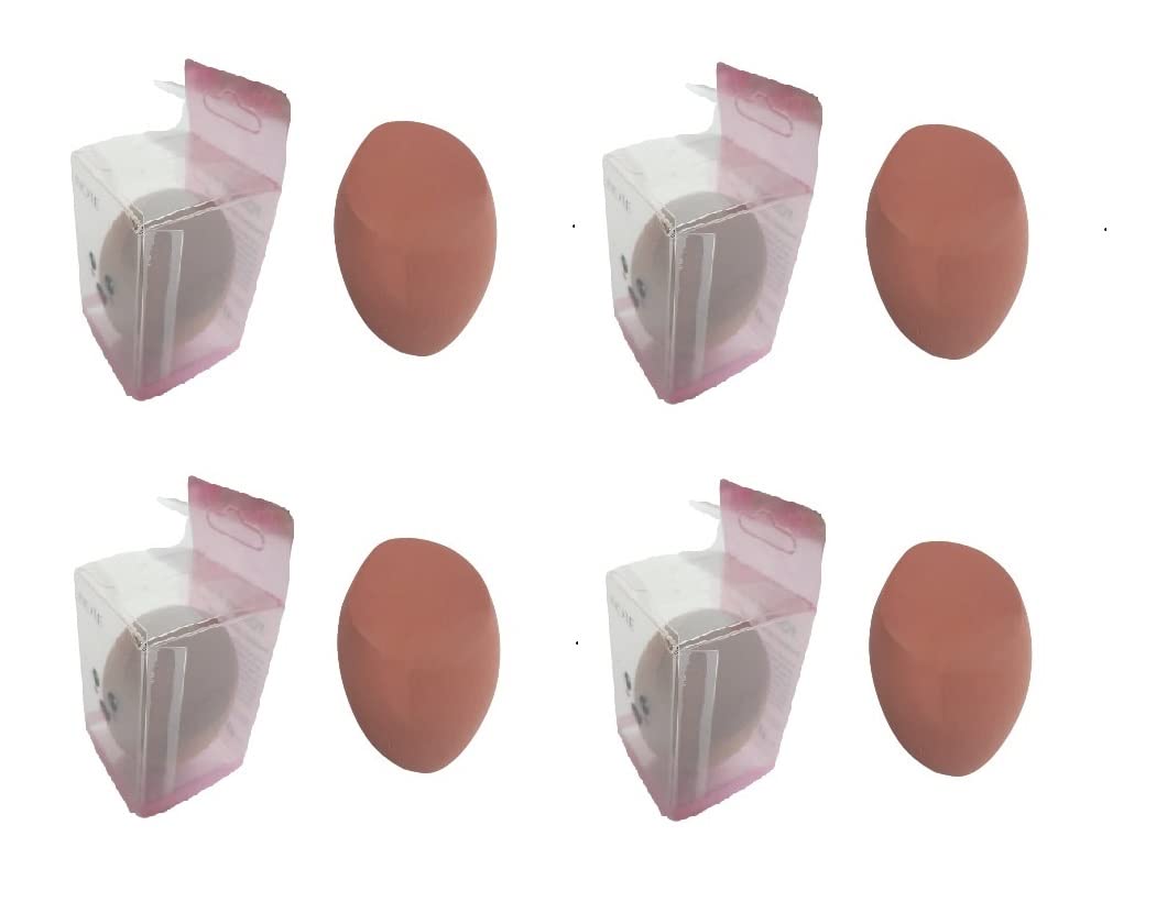 Premium Makeup Beauty Sponge Blender for Foundation & Powder - Soft Latex-Free Cosmetic Sponge for Flawless Blending (Pack of 4) | Ideal for Liquid, Cream & Powder Makeup Application
