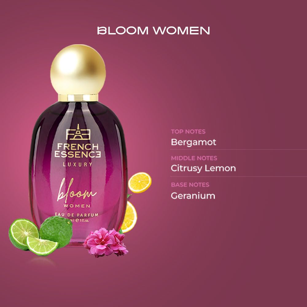 French Essence Luxury Bloom Perfume for Women 30ml | Long Lasting Floral Fragrance | Premium Eau De Parfum Gift Set (Pack of 2) | Perfect for Date Night, Office & Special Occasions