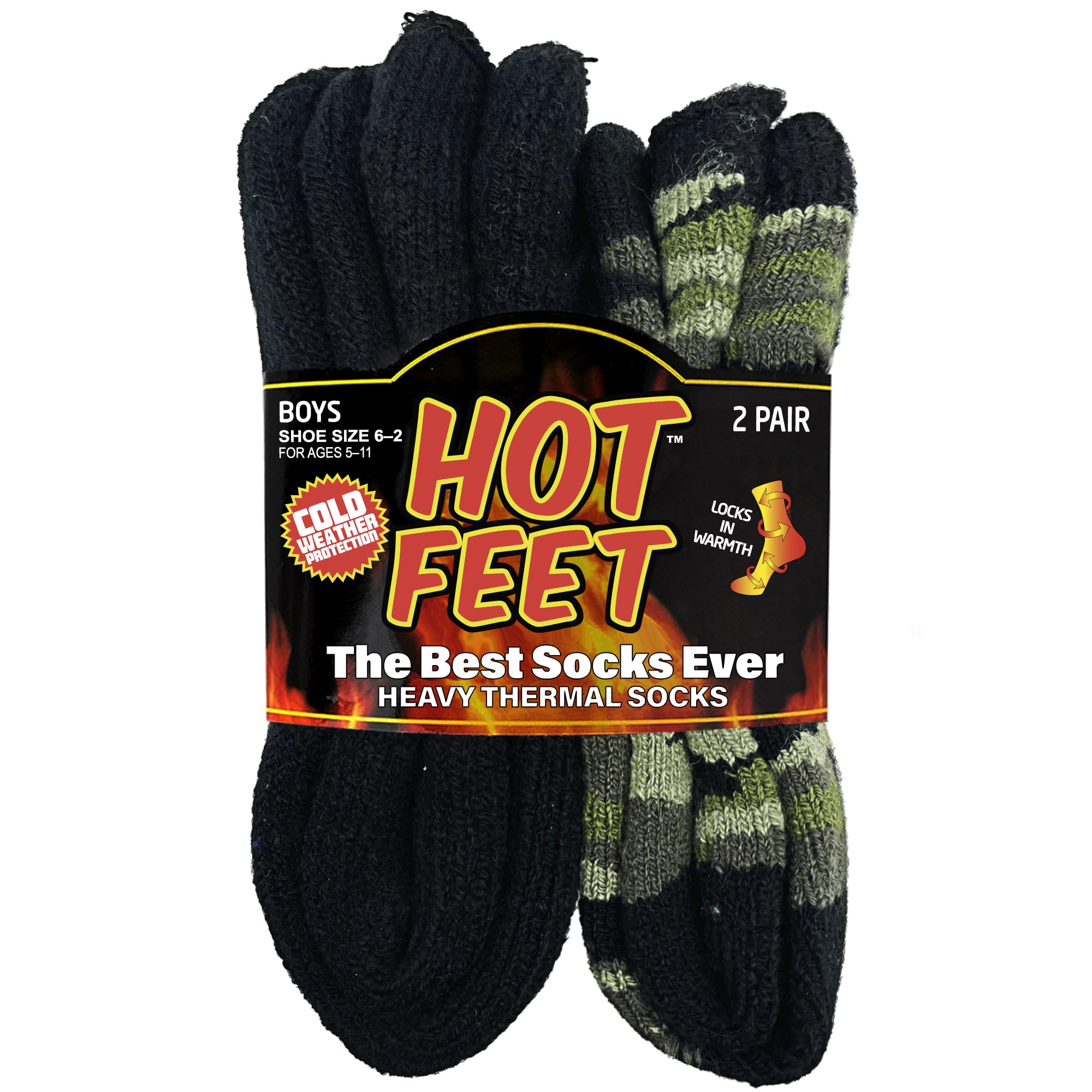 Kids Thermal Socks - 2 Pack Warm Winter Socks for Boys & Girls | Cozy Insulated Thick Heated Socks | Perfect for Cold Weather, Snow Play & Indoor Comfort