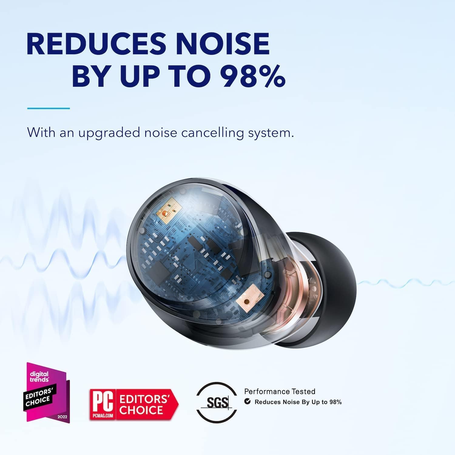 Soundcore by Anker Space A40 Wireless Earbuds with Adaptive Active Noise Cancellation (Up to 98% Noise Reduction), 50H Playtime, Hi-Res Audio, Comfortable Fit - Perfect for Travel, Workouts & Commuting
