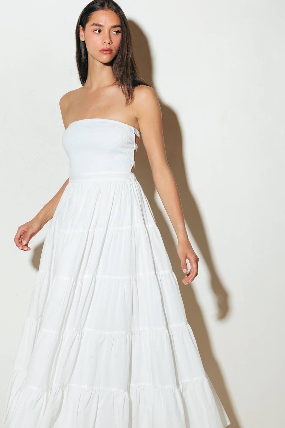 Light Breeze Open Back Midi Dress - Flowy Summer White Dress for Women | Beach Wedding, Vacation & Date Night Outfits
