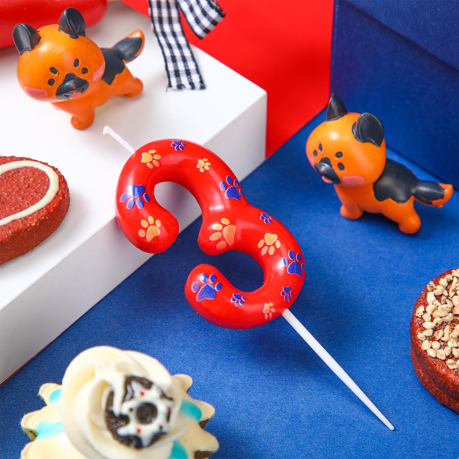 Dog Paw Birthday Candles - Cake Topper for Paw Patrol Parties