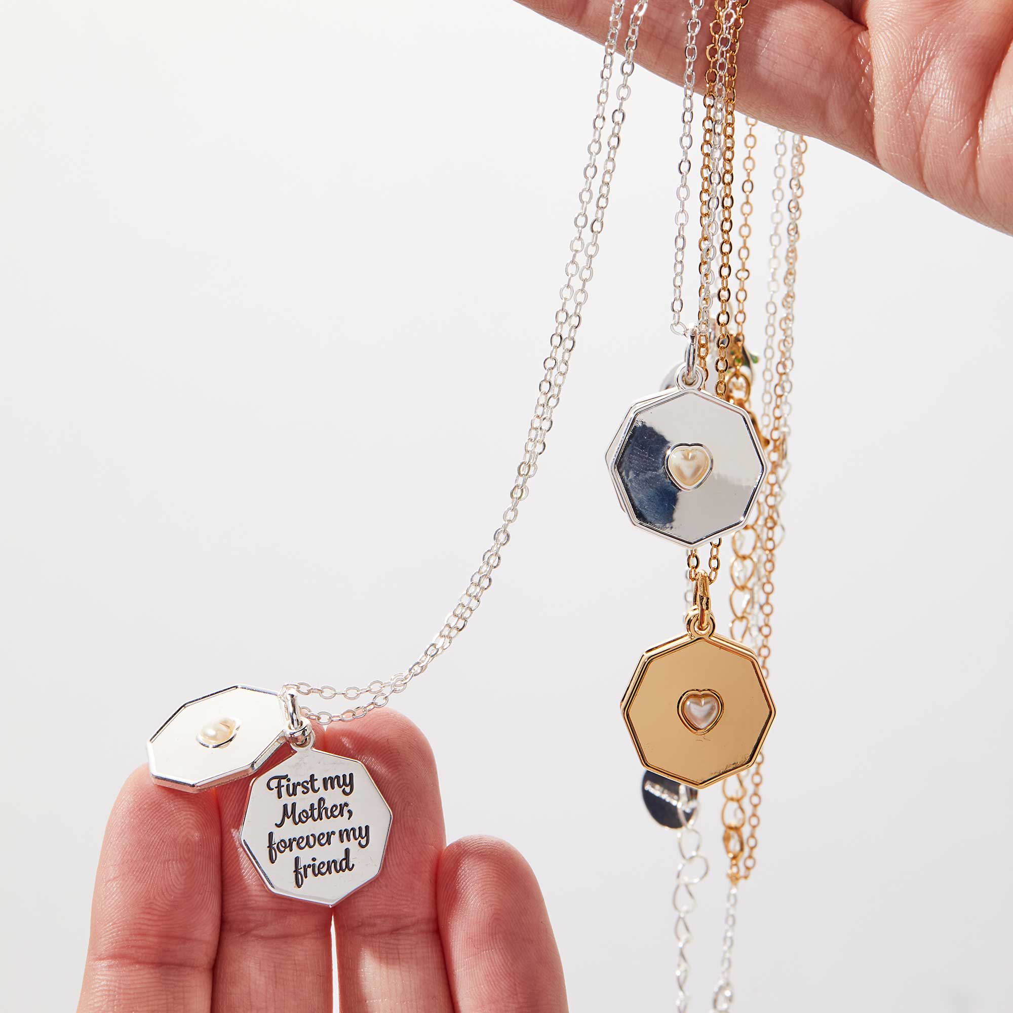 First My Mother, Forever My Friend Slider Charm Necklace - Adjustable Sterling Silver Pendant for Mother's Day Gifts & Special Occasions