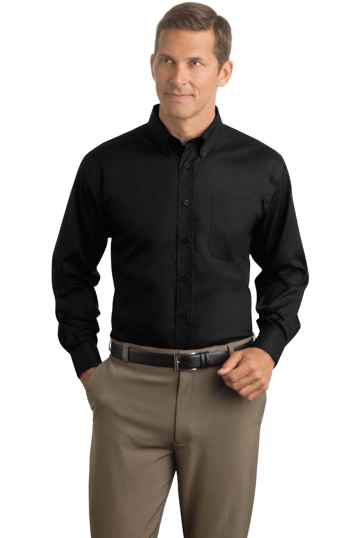 Red House Men's Herringbone Non-Iron Button Down Dress Shirt - Slim Fit Business Casual Shirt for Office, Wedding & Formal Events