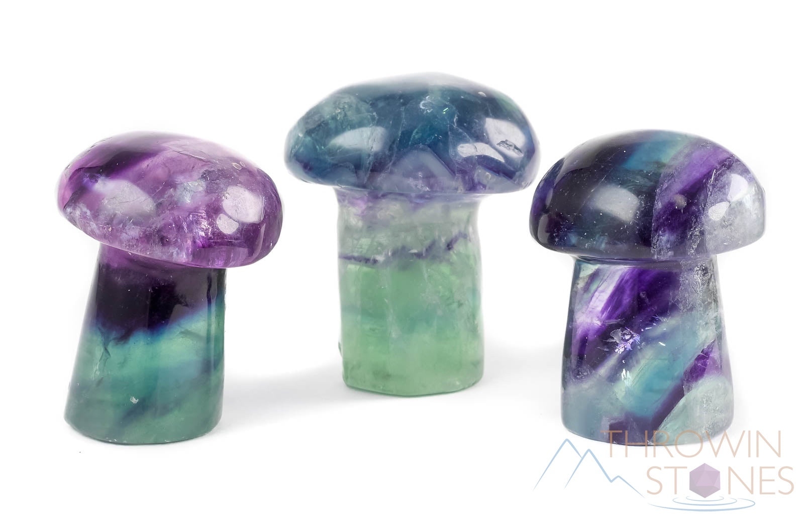 Rainbow Fluorite Crystal Mushroom Carving - Natural Fluorite Figurine, Handcrafted Stone Decor, Unique Hippie Home Decoration for Meditation & Spiritual Spaces