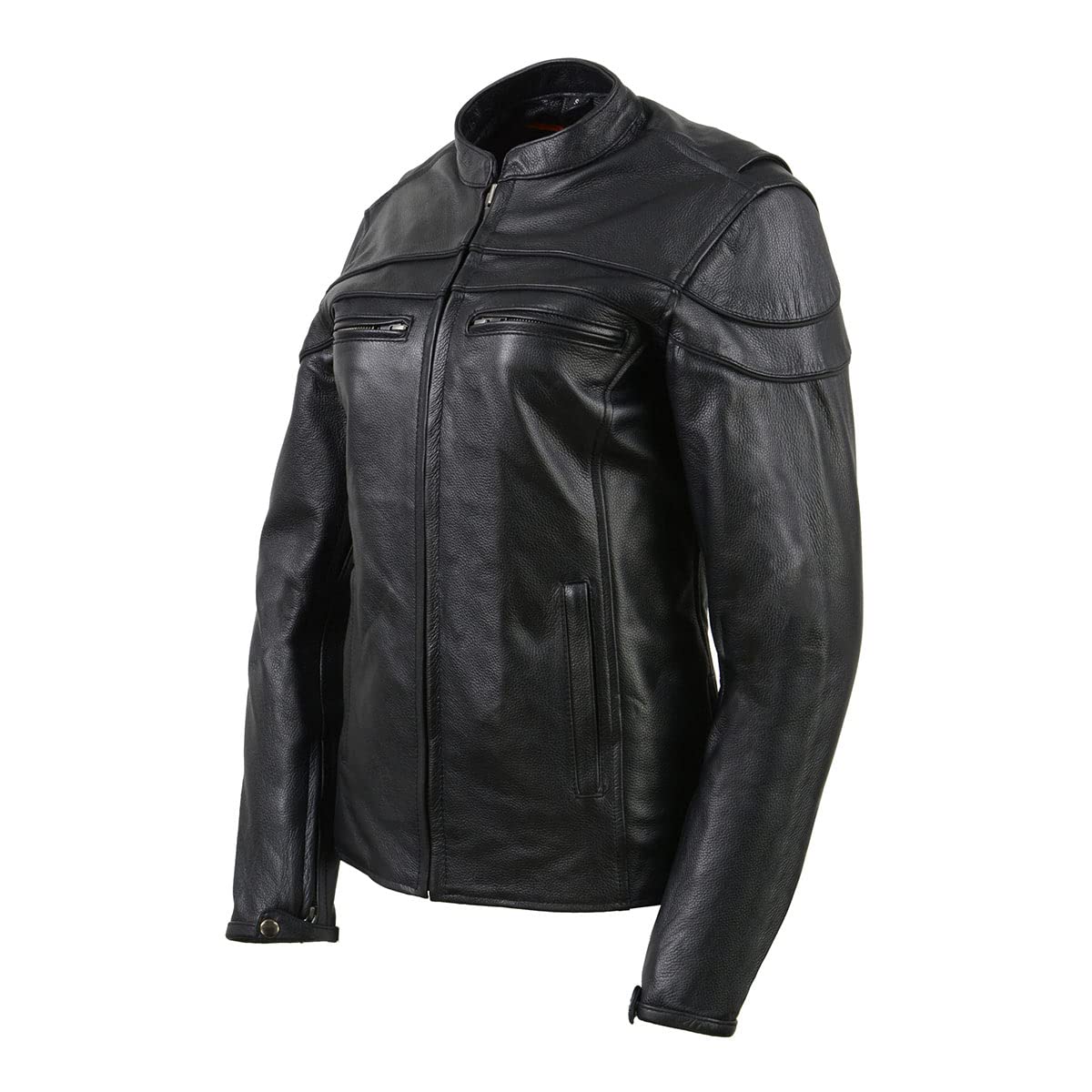Milwaukee Leather SH8011 Women's Black Leather Motorcycle Jacket - Sporty Scooter & Crossover Biker Style for Riding & Casual Wear