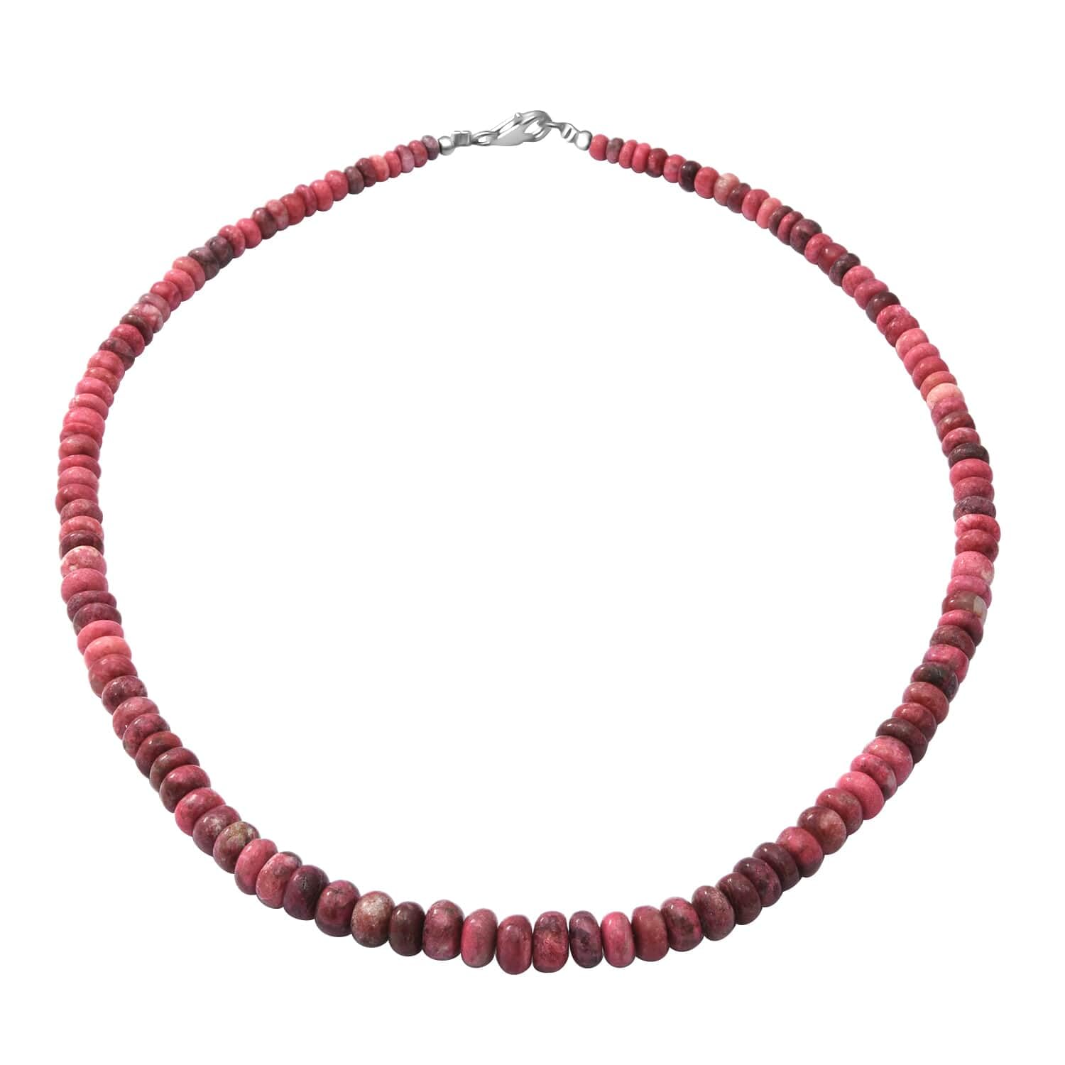 925 Sterling Silver Rhodium Plated Thulite Necklace for Women - 18