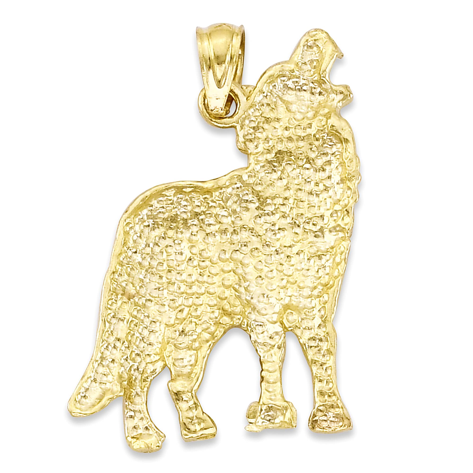 10K Gold Wolf Pendant Necklace - Spirit Animal Jewelry Gift for Women, Men - Perfect for Birthday, Anniversary & Everyday Wear