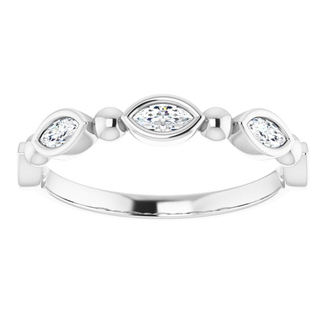 0.50 Carat Marquise Cut Diamond Bezel Set Wedding Band - Elegant Engagement Ring for Women, Perfect for Proposals, Anniversaries & Special Occasions