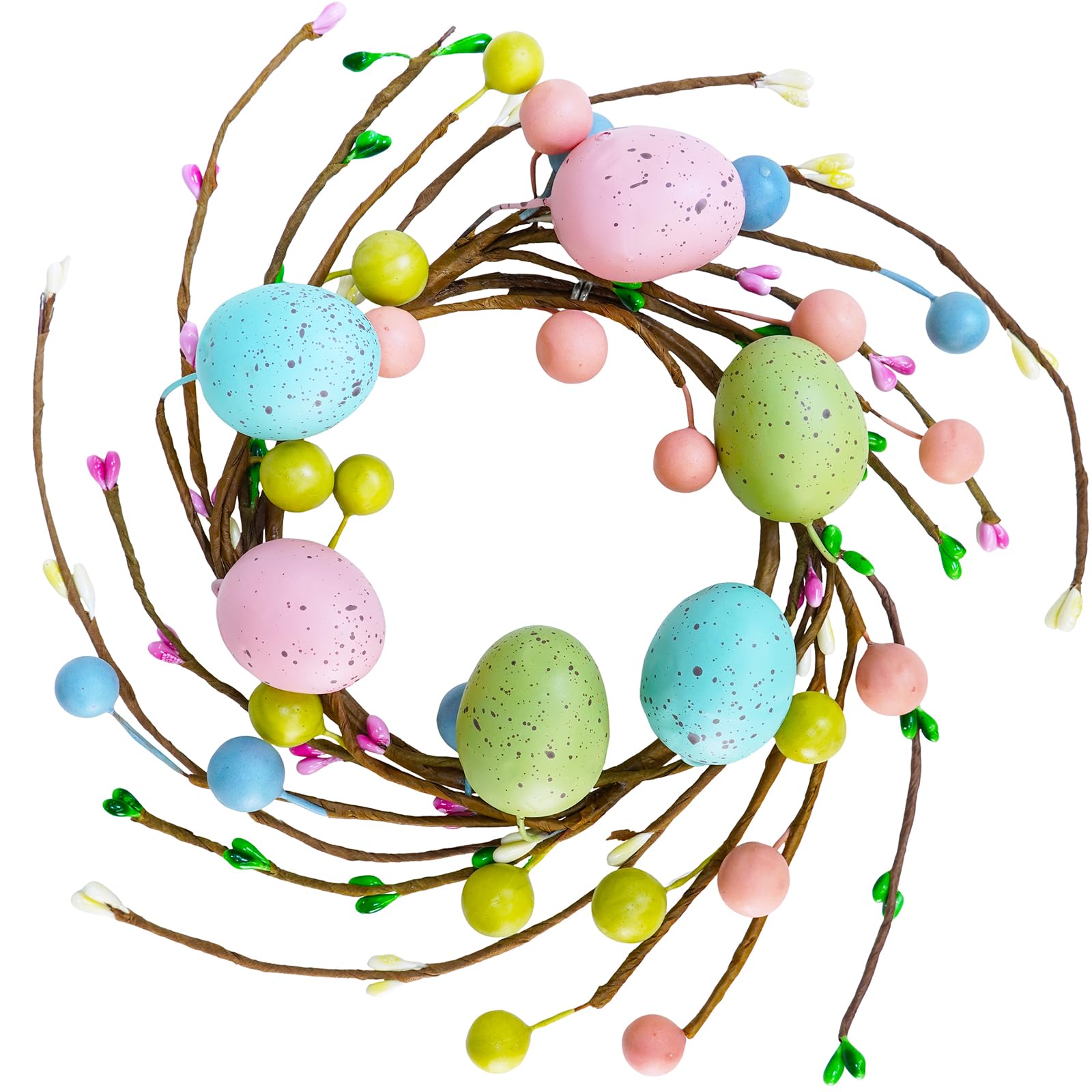 Winlyn 4-Piece Easter Egg Candle Rings Set - 9.5