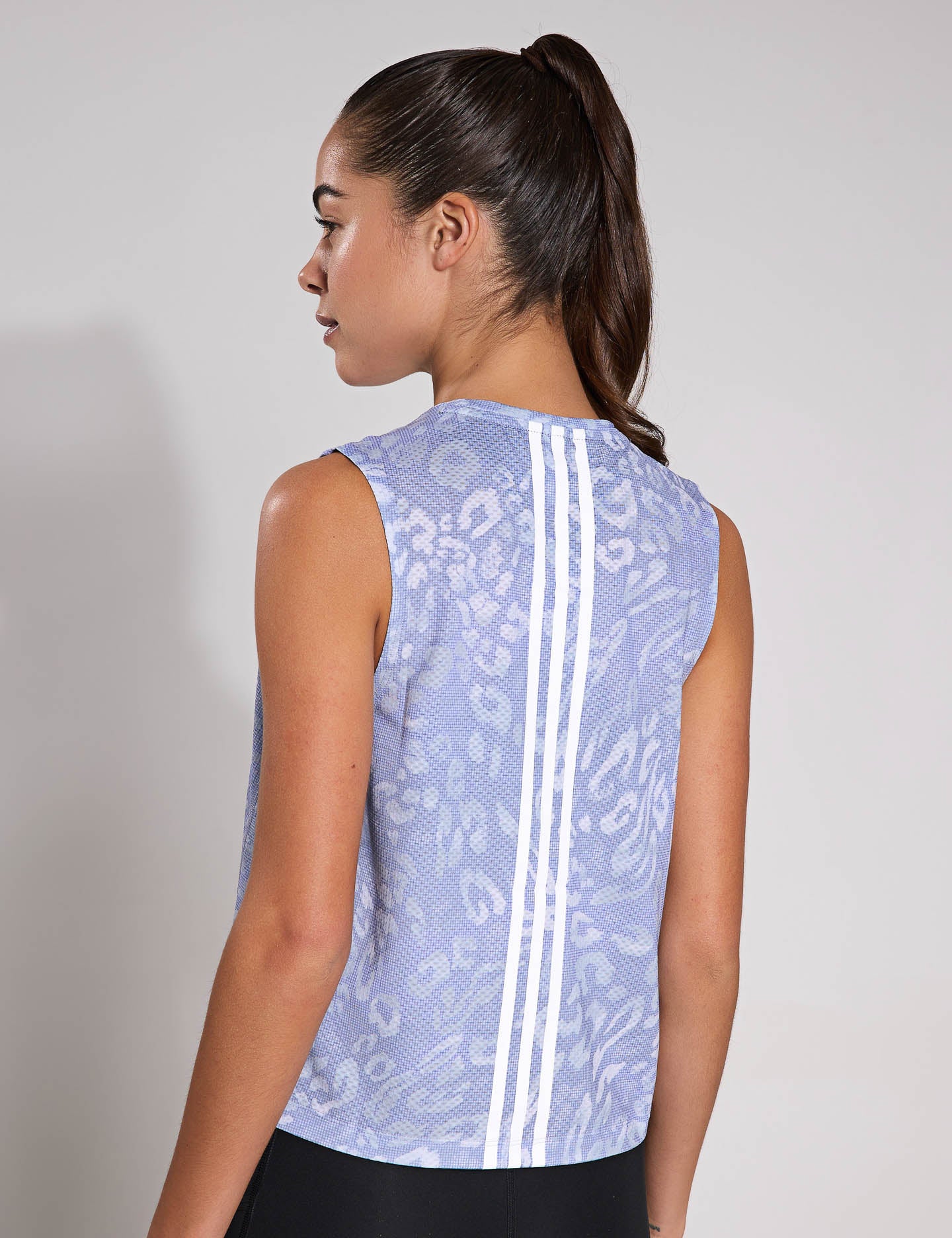 Own the Run CLIMACOOL 3 Stripes Tank Top - Dash Grey/Violet Tone - Breathable Running Shirt for Men & Women - Perfect for Gym, Jogging & Outdoor Sports