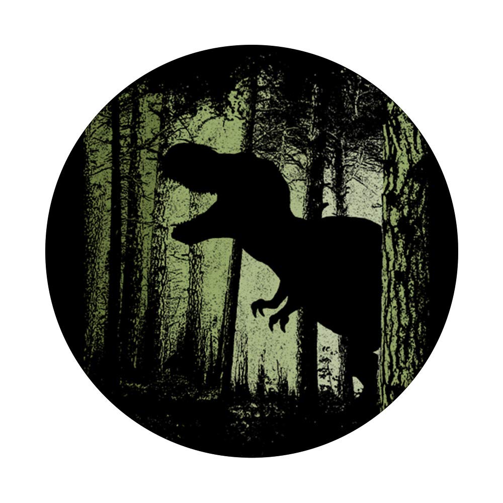 T-Rex Shadow in Twilight Forest Tyrannosaurus Silhouette PopGrip - Swappable Phone Grip & Stand for iPhone, Samsung, Tablets - Perfect for Dinosaur Lovers, Outdoor Adventures & Daily Commute