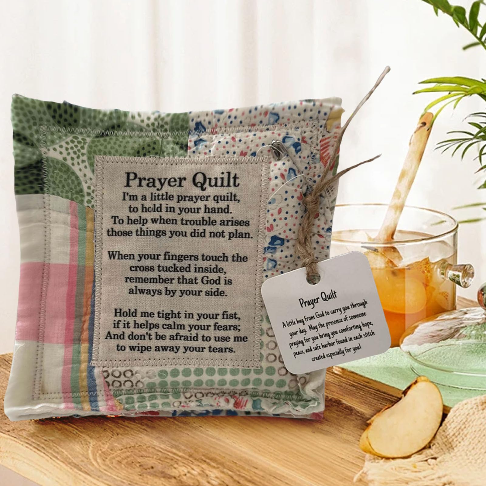 Handmade Cross Prayer Quilt - Colorful Pocket Prayer Blanket with Scripture - Christian Sympathy & Remembrance Gift for Comfort, Healing & Faith - Perfect for Church, Hospital Visits & Spiritual Encouragement