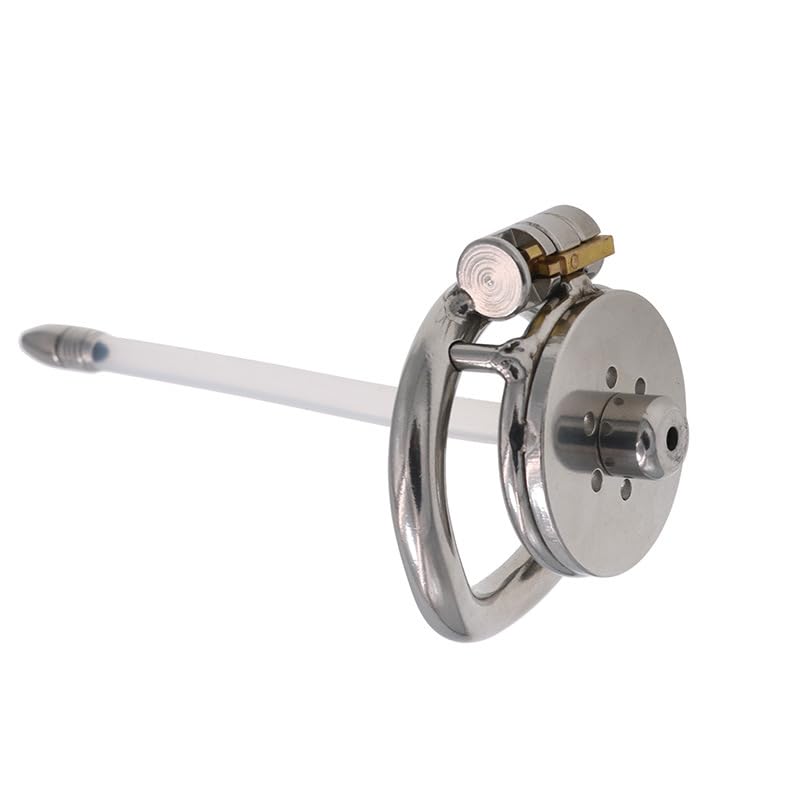 Premium Stainless Steel Chastity Cage with Urethral Catheter - Male Chastity Device, Beginner-Friendly Penis Cage, SM Bondage Ring for Couples - Perfect for BDSM Play & Long-Term Wear