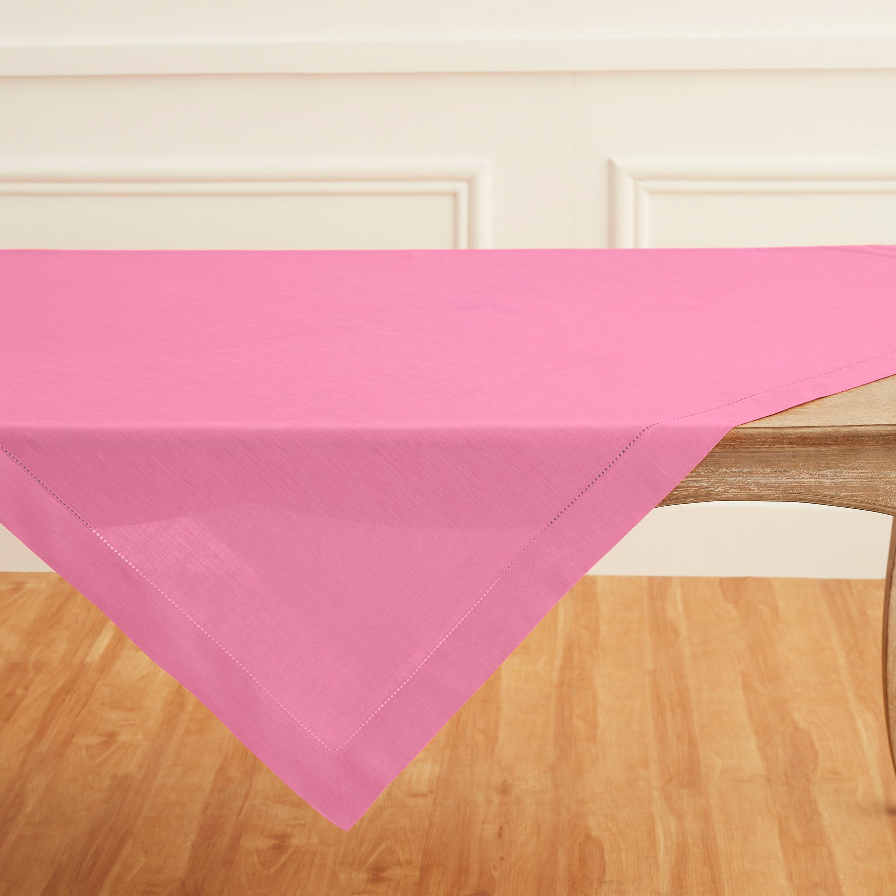 Classic Hemstitch Table Throw - Elegant Linen Table Runner for Dining Room Decor, Wedding & Holiday Table Settings