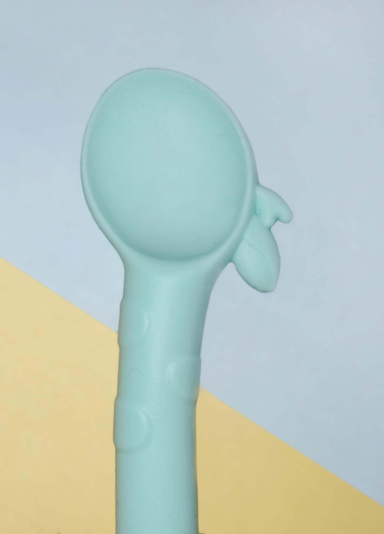 Kritiu Fruits Teether & Spoons Combo Set - BPA-Free Silicone Baby Feeding Utensils for Infants 6+ Months | Soft, Safe & Non-Toxic | Yellow Banana & Sky Blue Colors | Perfect for Baby-Led Weaning, Teething Relief & First Foods