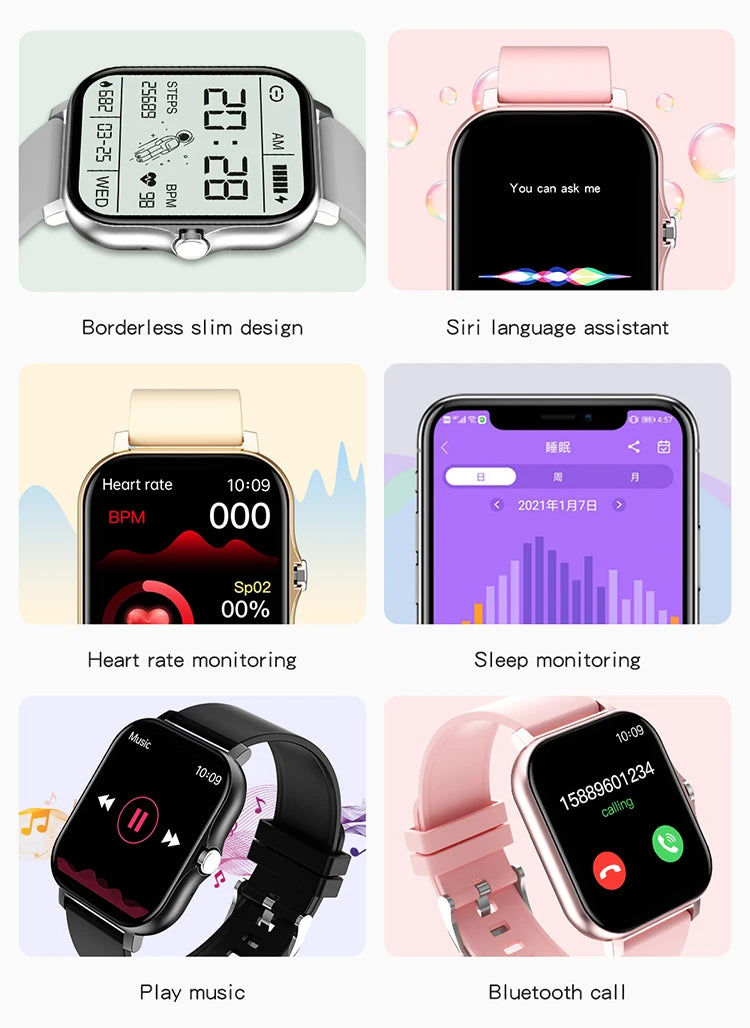 VALDUS M6 Sport Smartwatch - Fitness Tracker with Heart Rate Monitor, Waterproof Activity Watch for Men & Women - Perfect for Running, Swimming & Gym Workouts