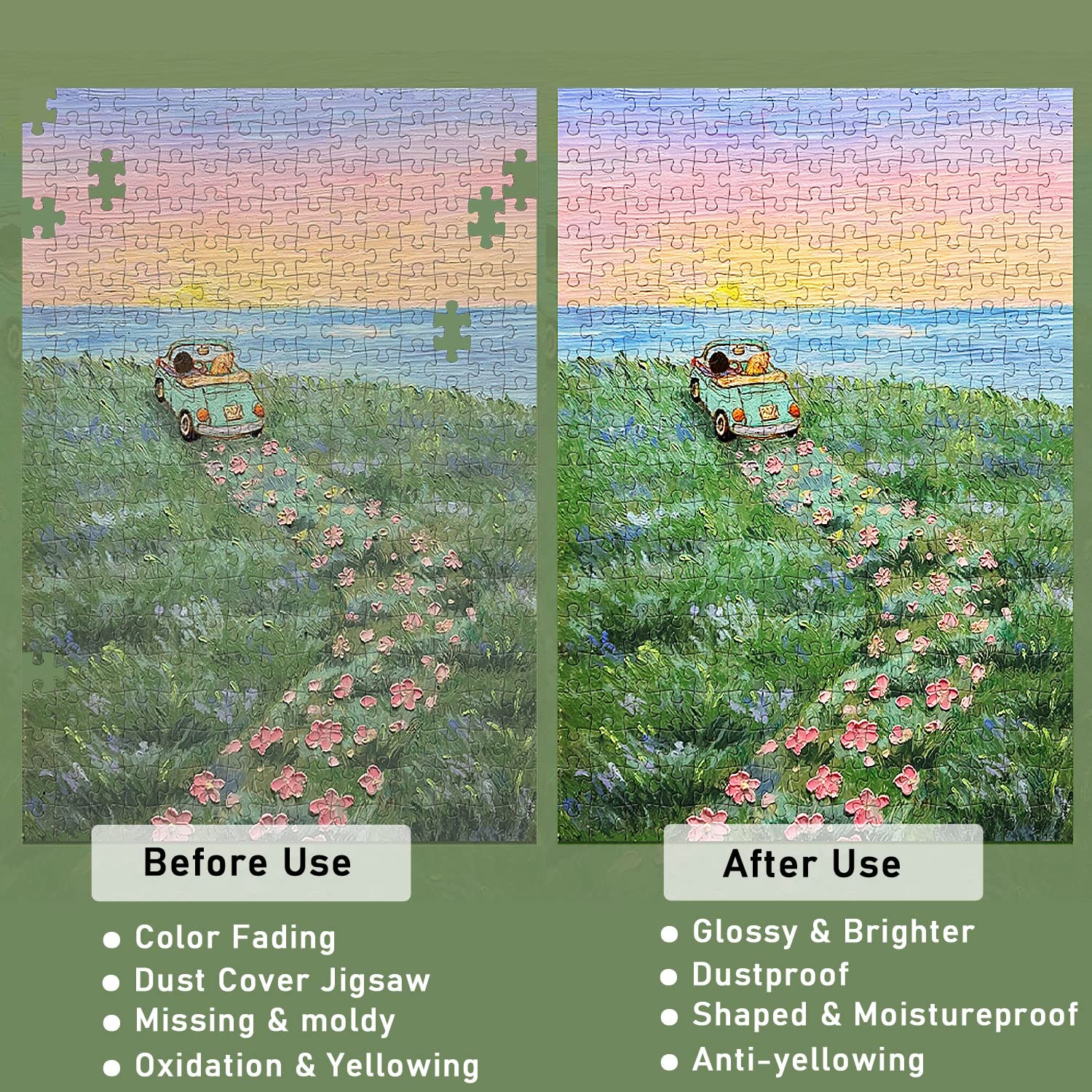 3PCS Clear Jigsaw Puzzle Glue with Sponge Head - Water Soluble Puzzle Adhesive & Protector for 3000/3500/5000 Piece Puzzles (3 Bottles X 120ML) - Perfect for Preserving and Framing Finished Puzzles as Home Decor or Gifts