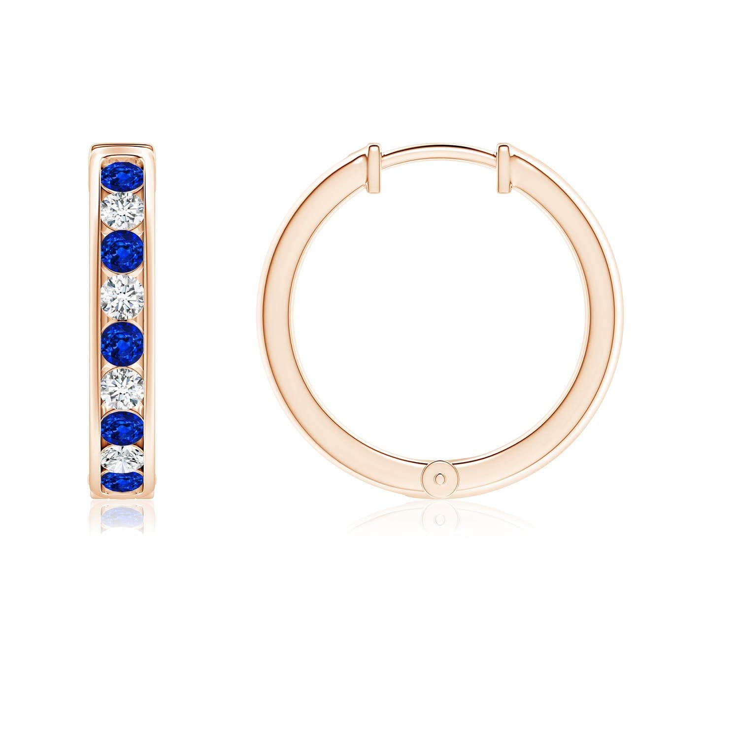 Natural Blue Sapphire Hoop Earrings for Women - 14K Solid Gold/Platinum September Birthstone Jewelry | Elegant Gift for Her, Birthday, Wedding & Anniversary | Perfect for Evening Parties, Date Nights & Special Occasions